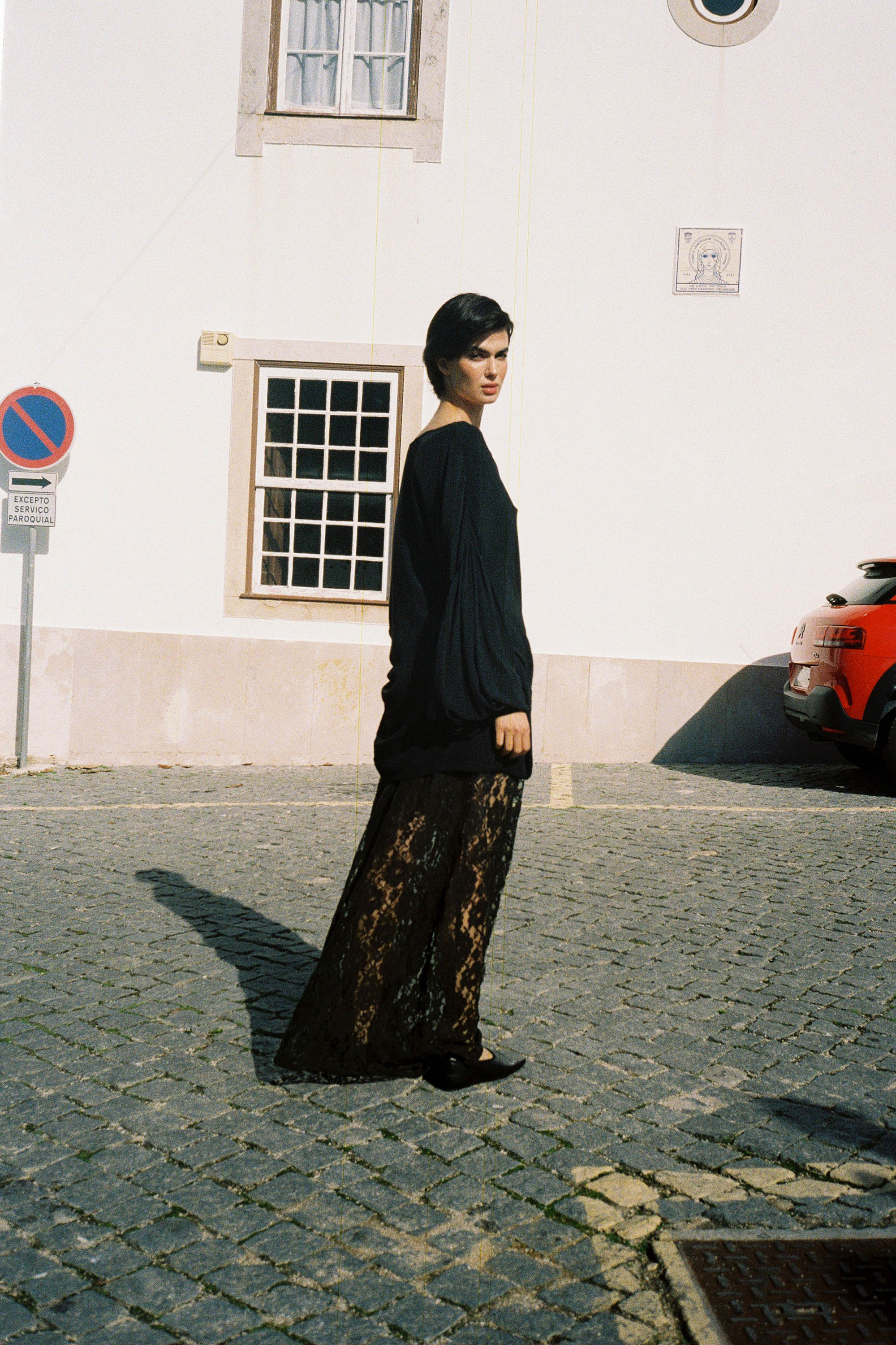 Lace Slip Skirt - Black - RUM Amsterdam