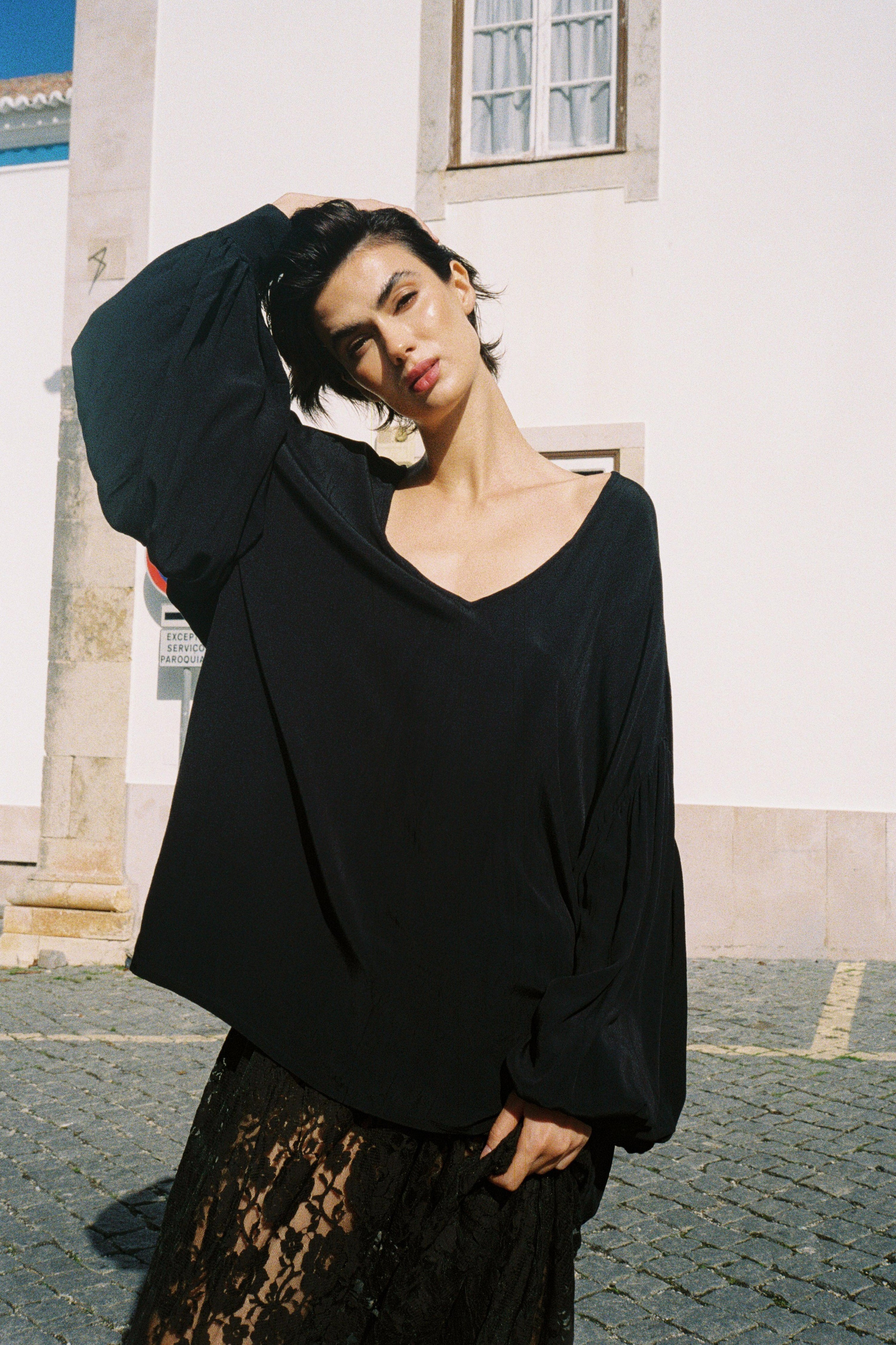 Lace Slip Skirt - Black