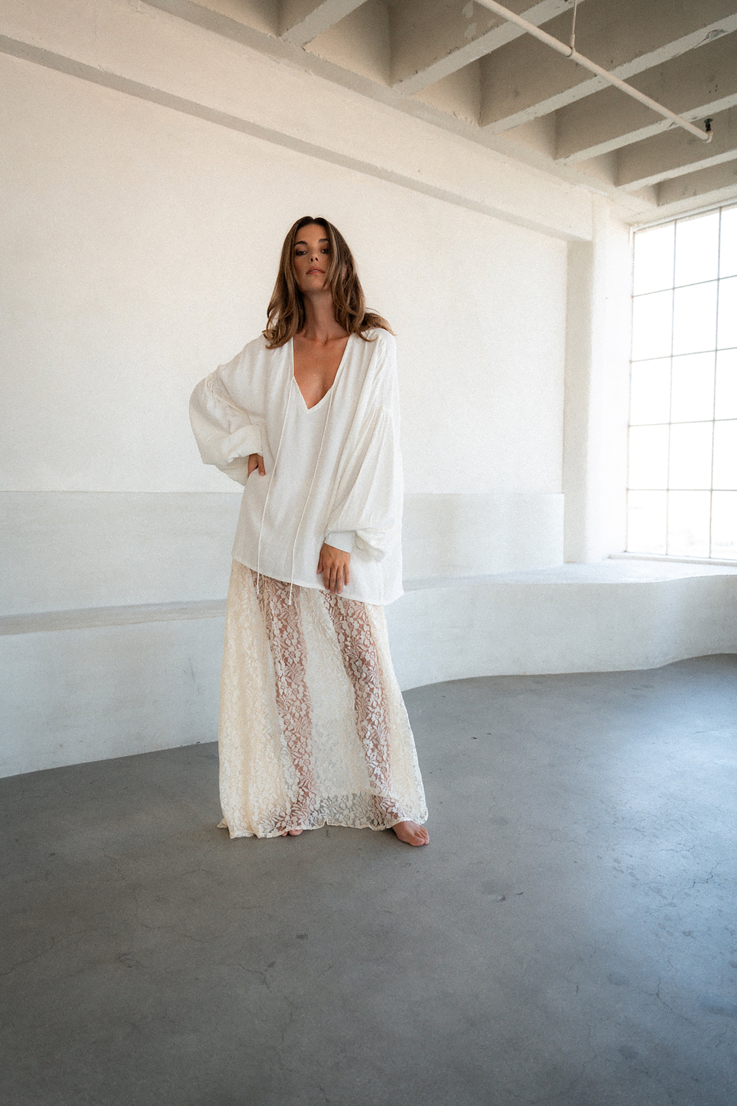 Lace Slip Skirt - Ecru
