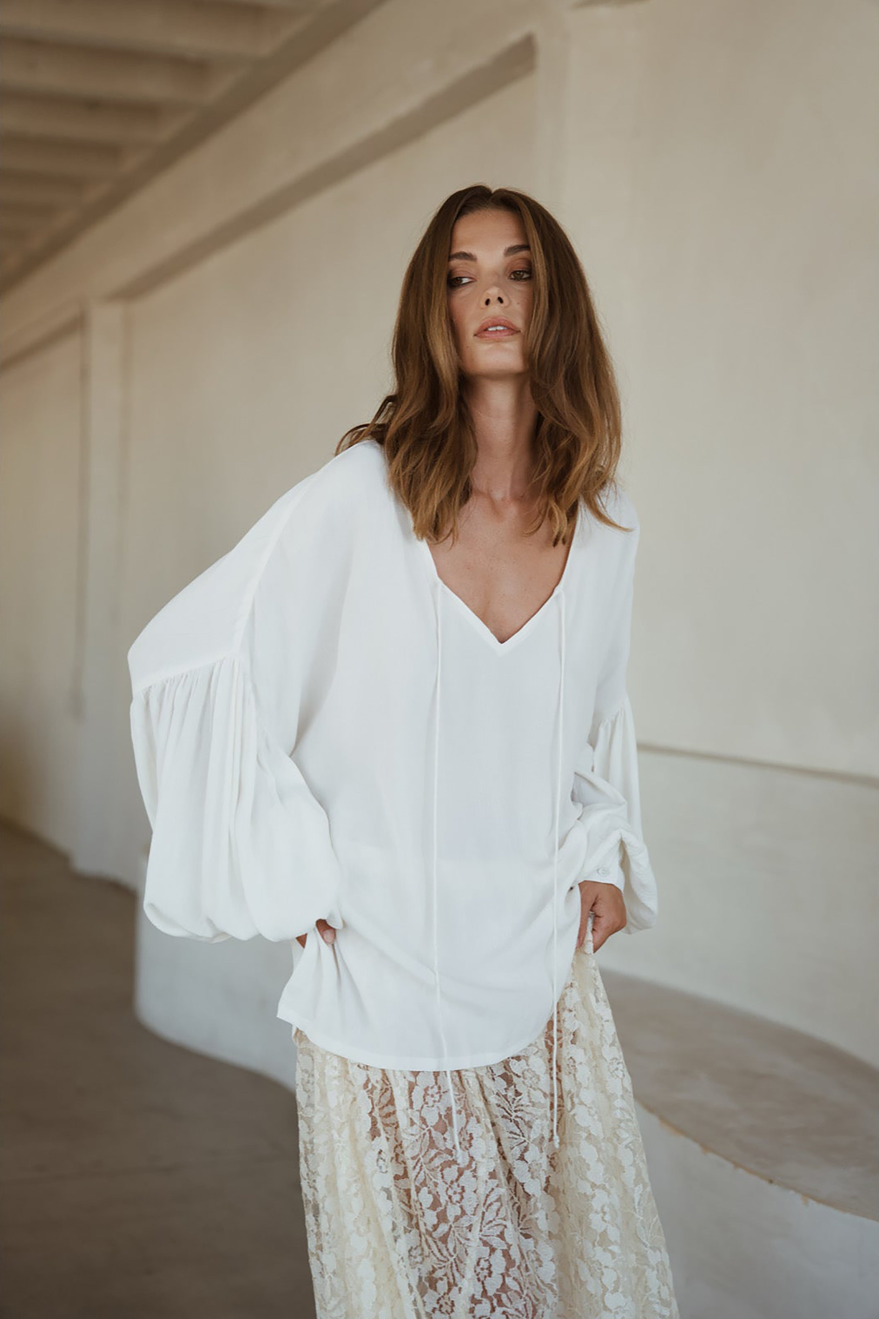 Lace Slip Skirt - Ecru