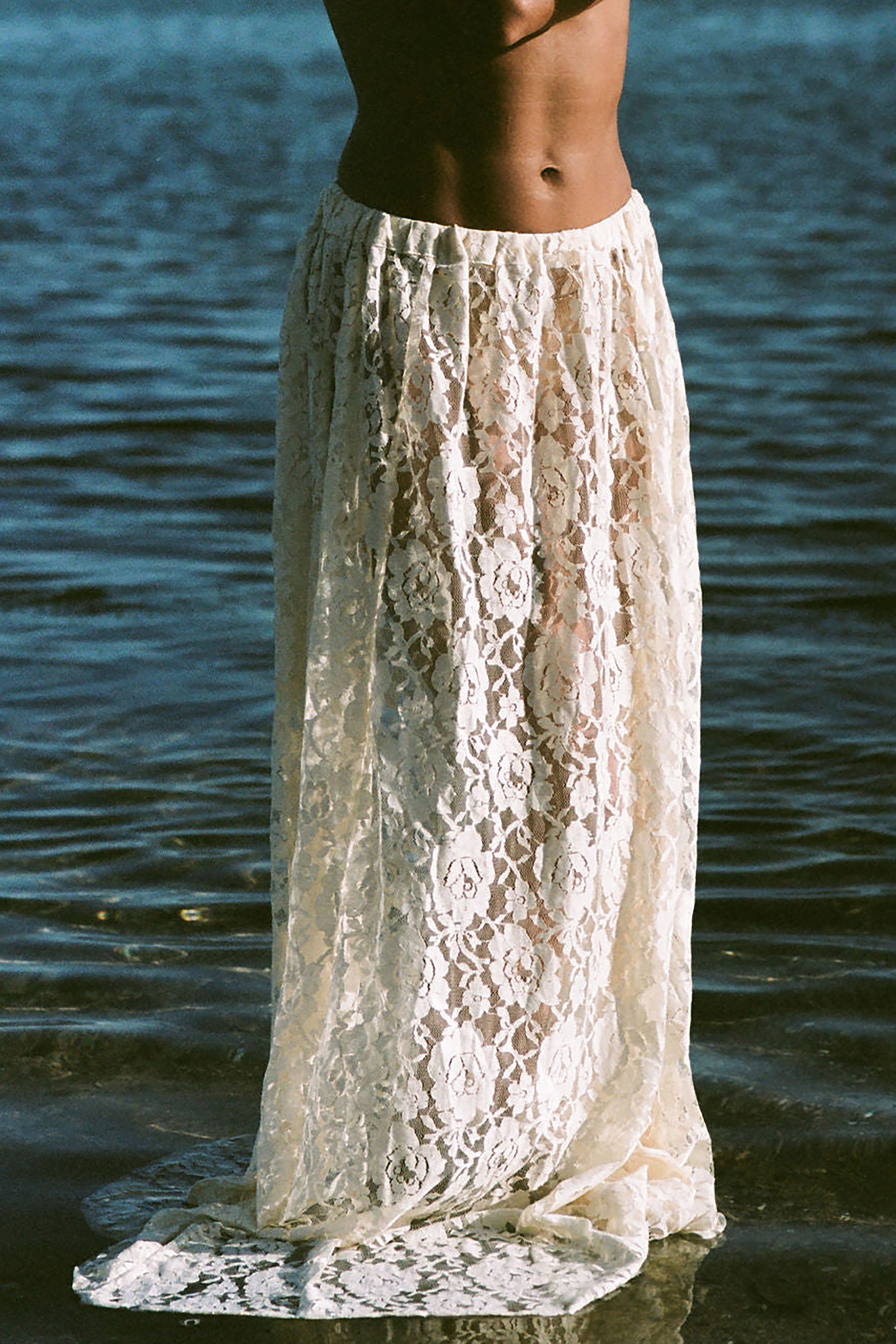 Lace Slip Skirt - Ecru