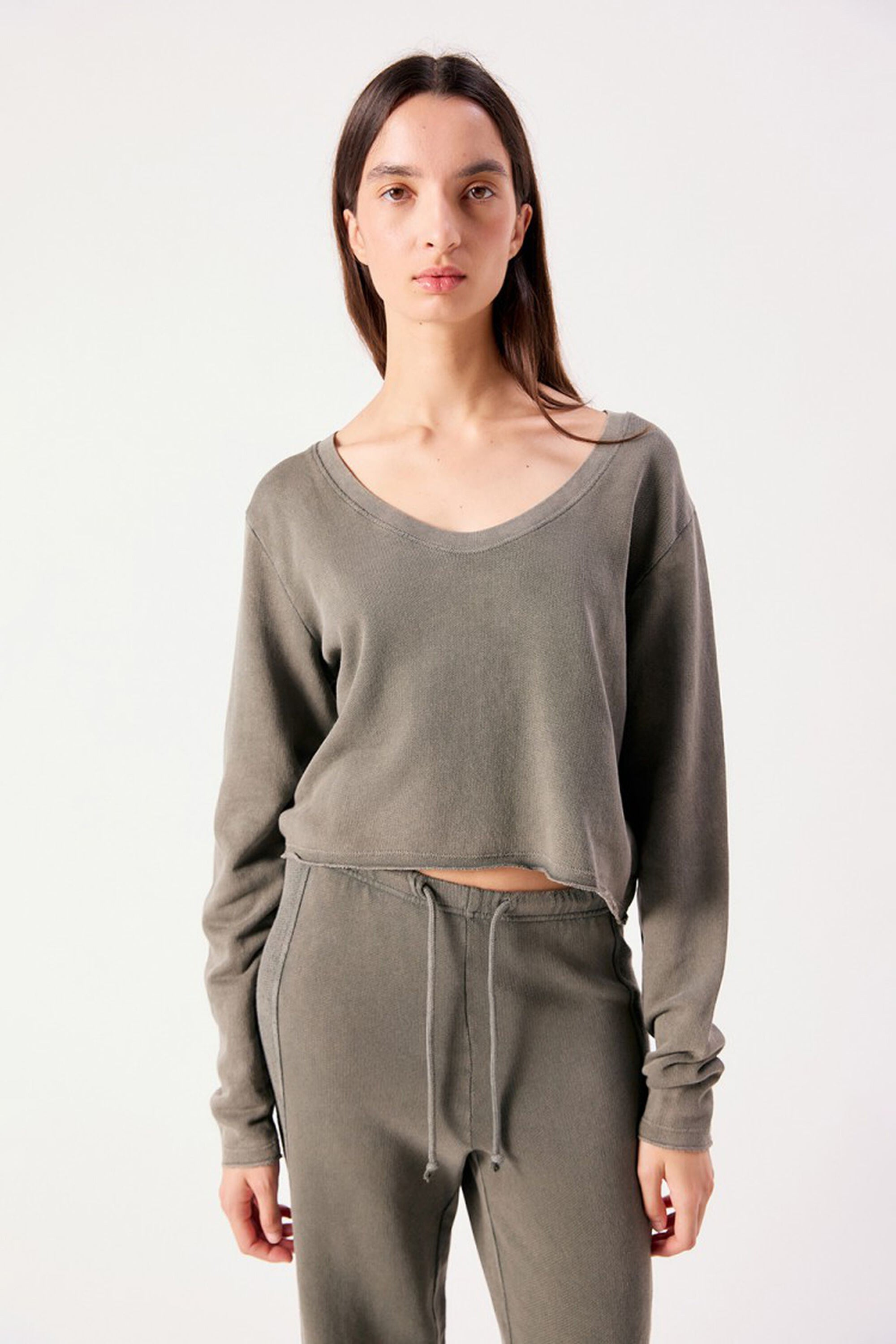 American Vintage Bepow T-Shirt LS - Vintage Artichoke | RUM Amsterdam