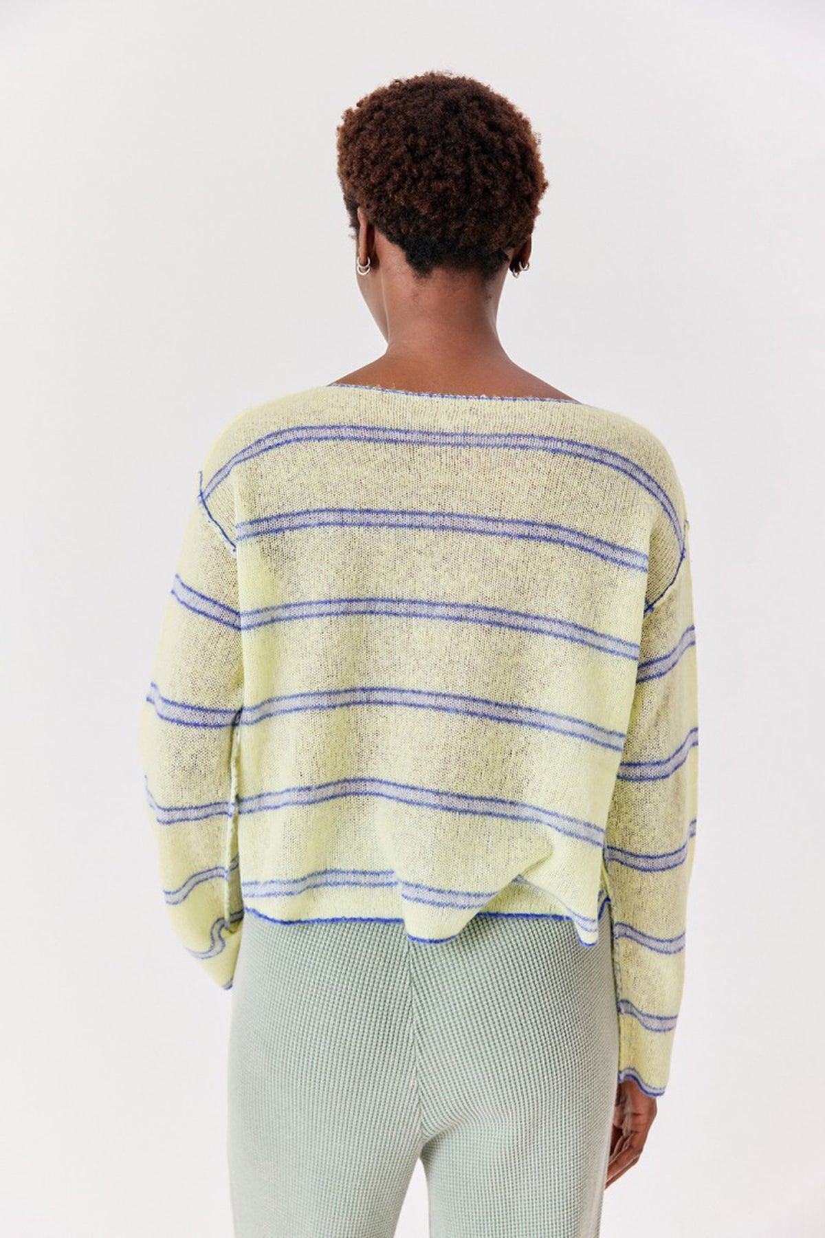 Bodyrow Jumper - Lime Heather Stripe - RUM Amsterdam