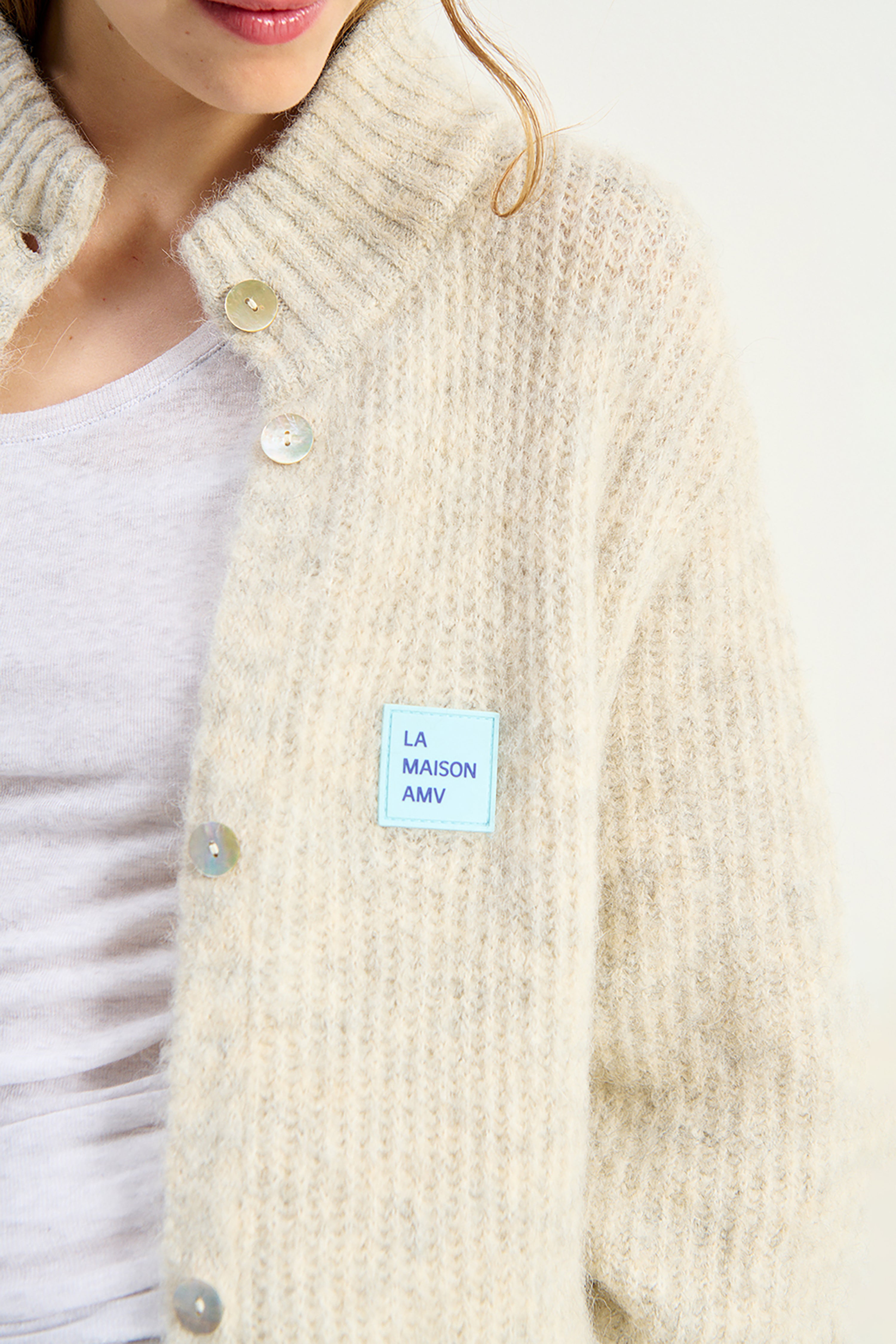 East Maxi Cardigan - Powder Snow Melange