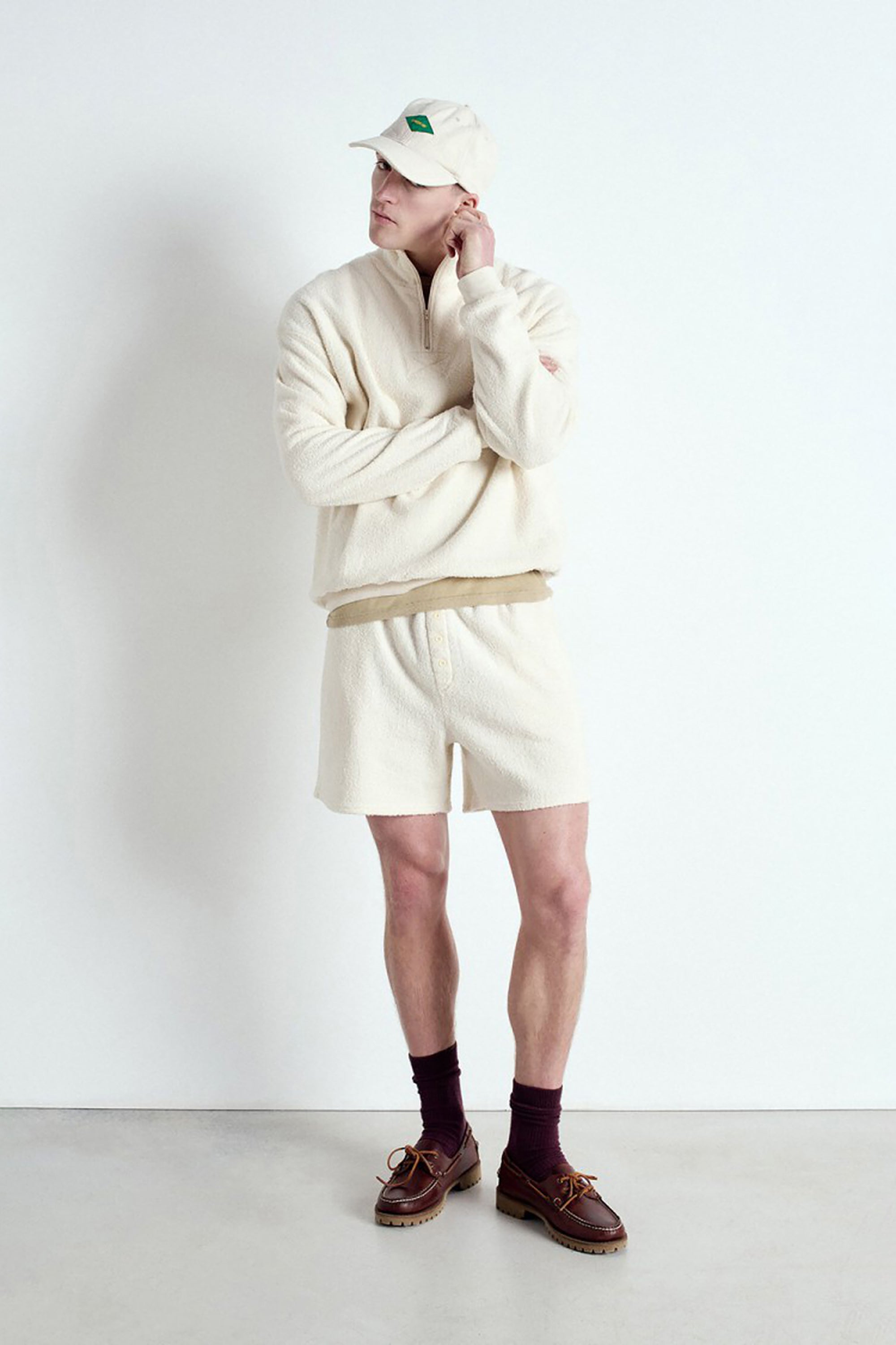Men's Bobypark Zip Top Sweatshirt - Ecru