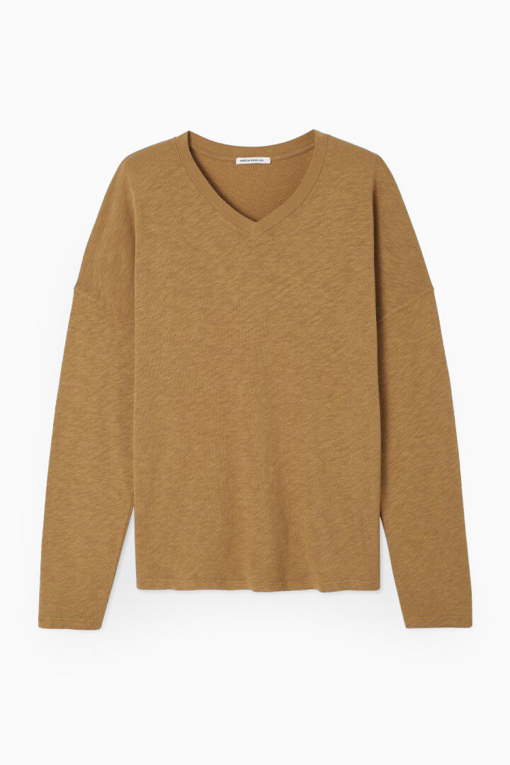 Men's Sonoma T-Shirt LS V-Neck - Vintage Camel - RUM Amsterdam