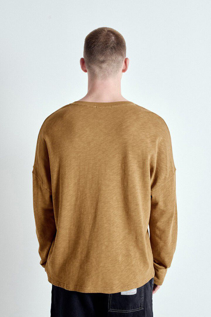 Men's Sonoma T-Shirt LS V-Neck - Vintage Camel - RUM Amsterdam