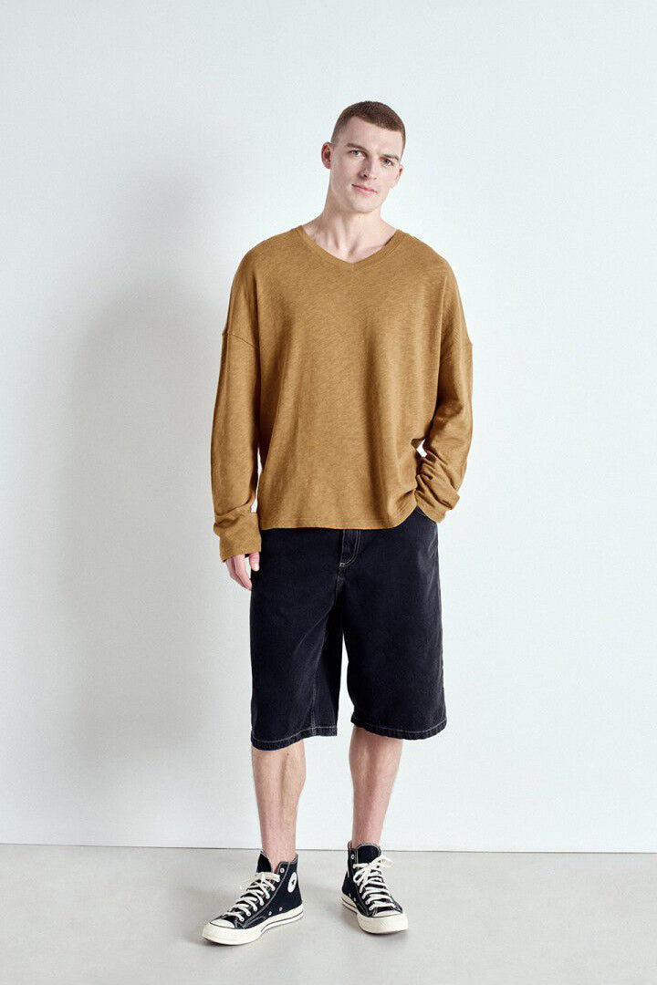 Men's Sonoma T-Shirt LS V-Neck - Vintage Camel - RUM Amsterdam