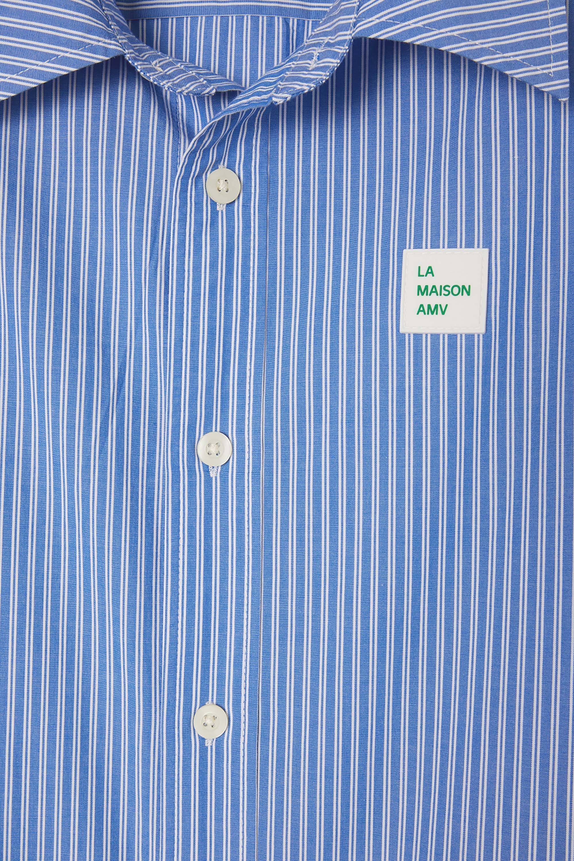 Men's Zatybay Shirt - Aqua Stripes - RUM Amsterdam