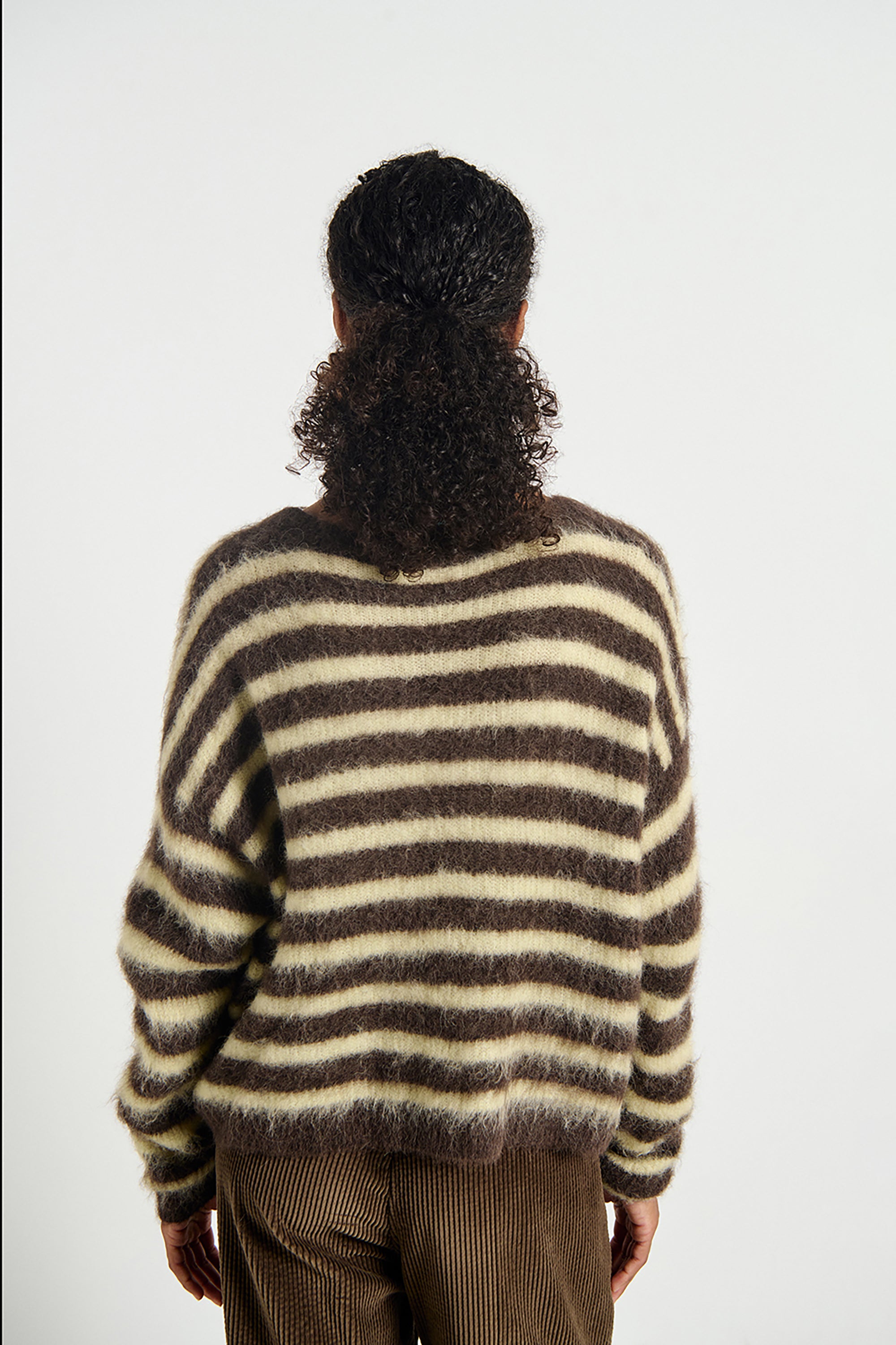 Nenybay Cardigan - Striped Soybean Root