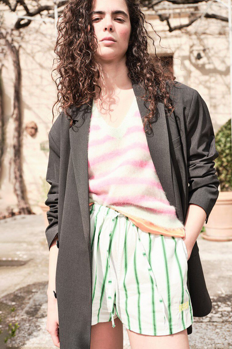 Zatybay Shorts - Neon Lagoon Stripes - RUM Amsterdam