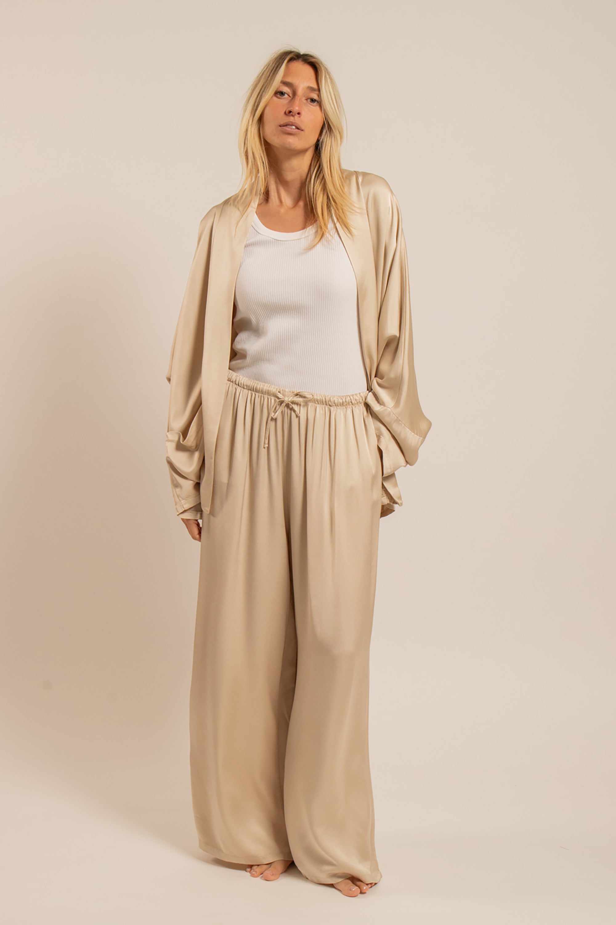 Chicago Silky Kimono Jacket - Sable