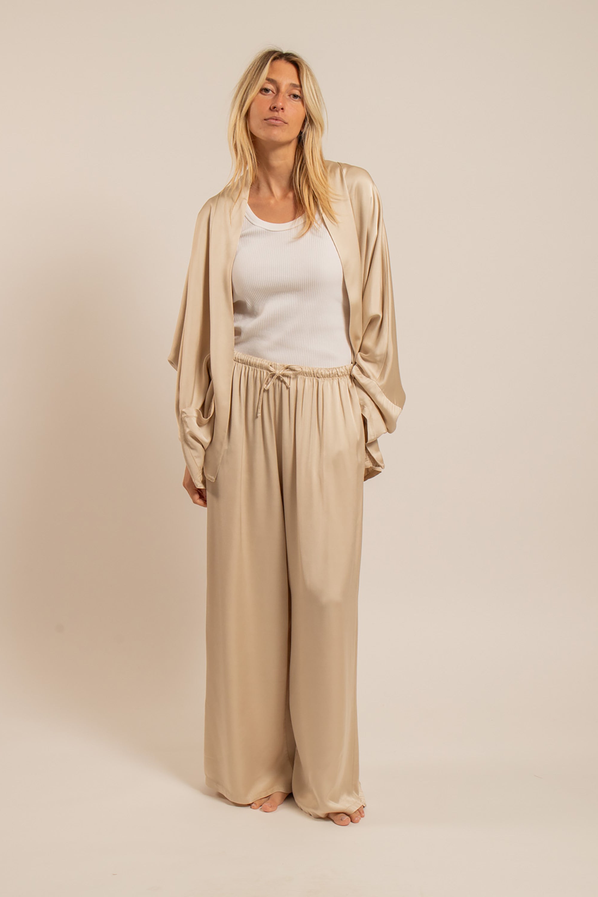 Chicago Silky Kimono Jacket - Sable