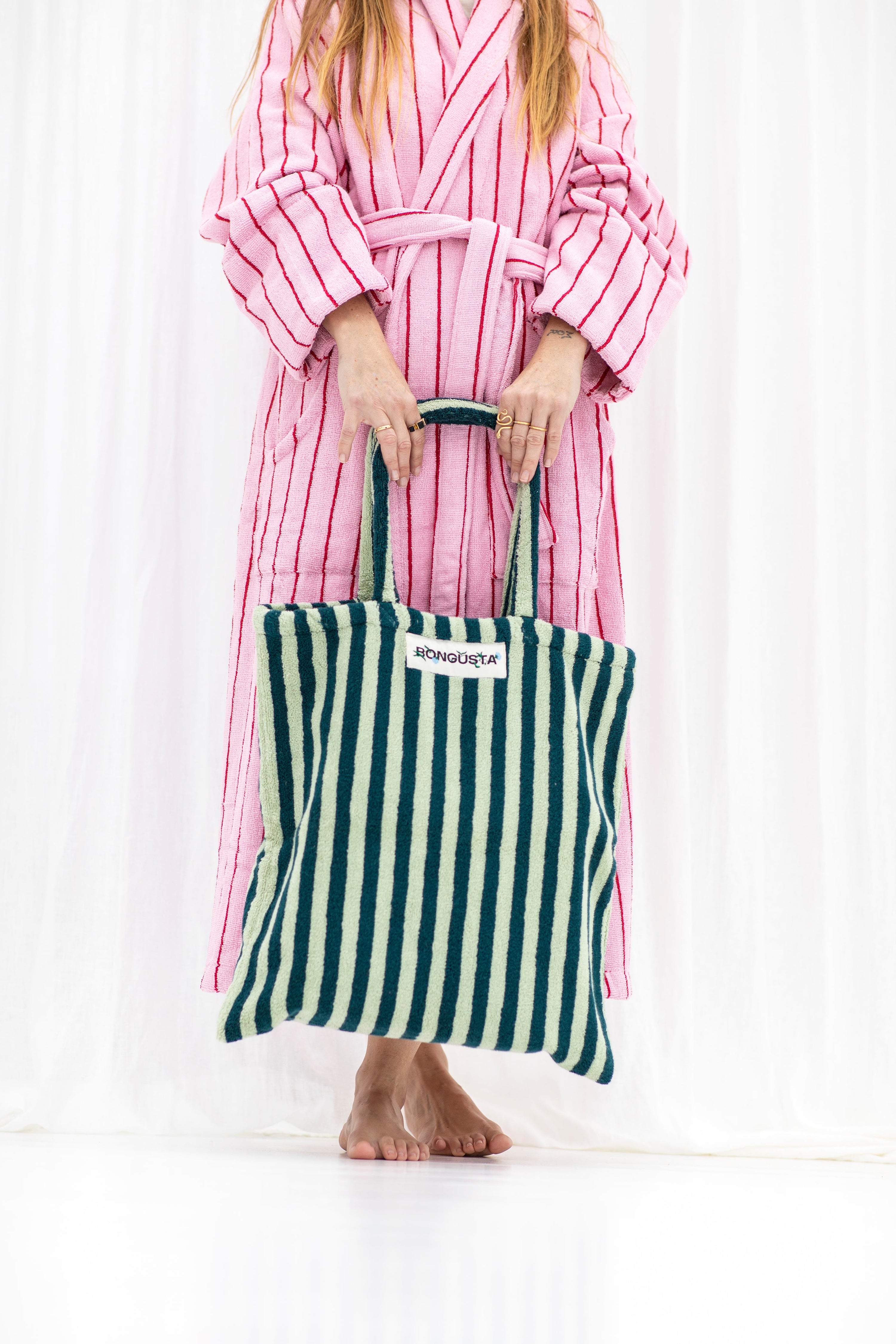 Naram Tote Bag - Sea Foam & Deep Teal