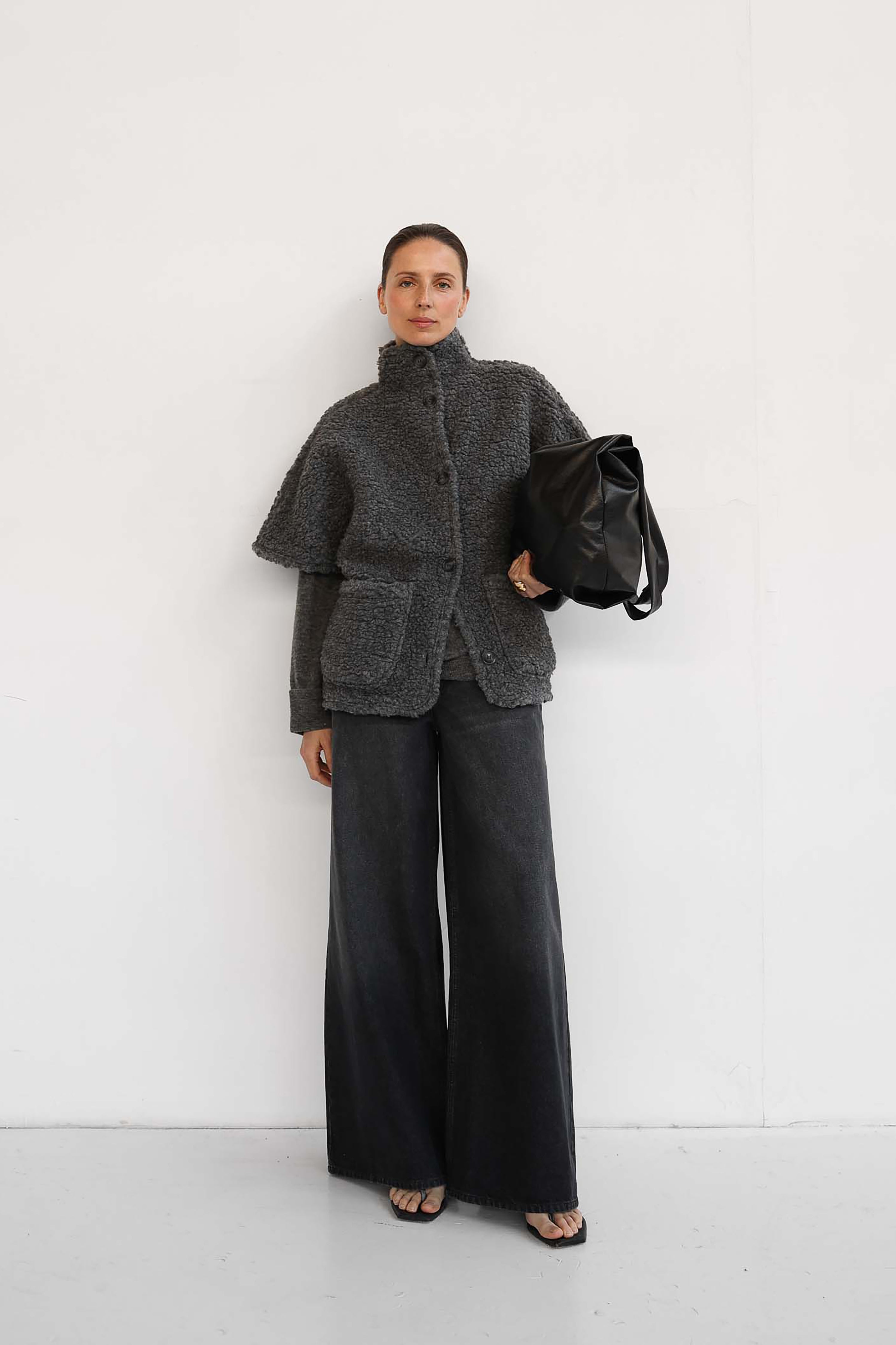 Lana Teddy Jacket - Grey Melange