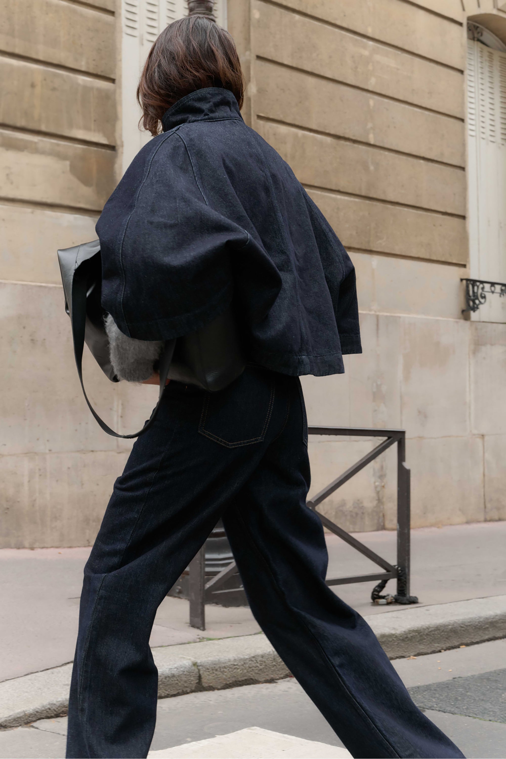 Sade Denim Cape Jacket - Intense Blue