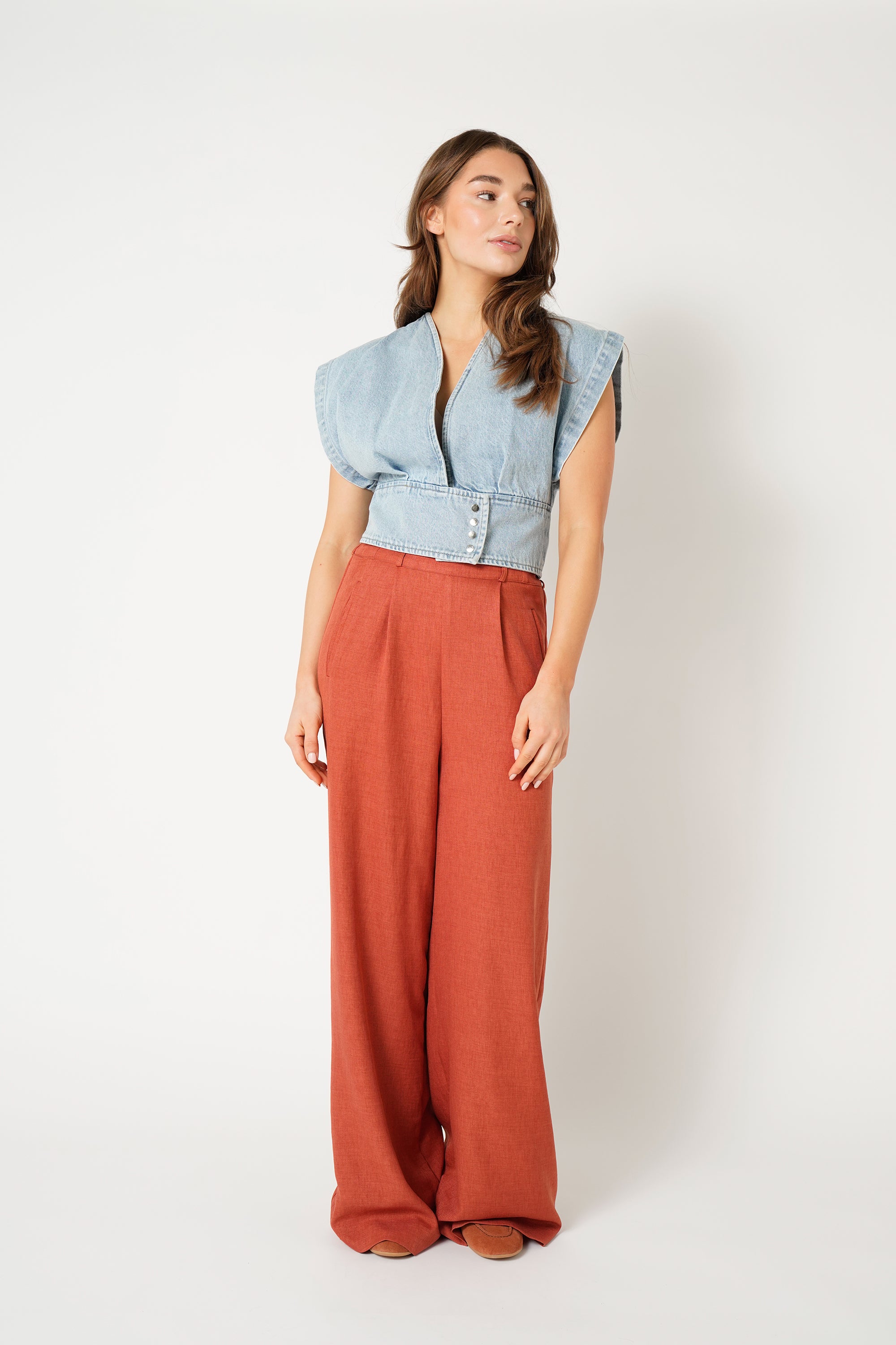 Pfeiffer Denim Top - Light Snow Wash Blue