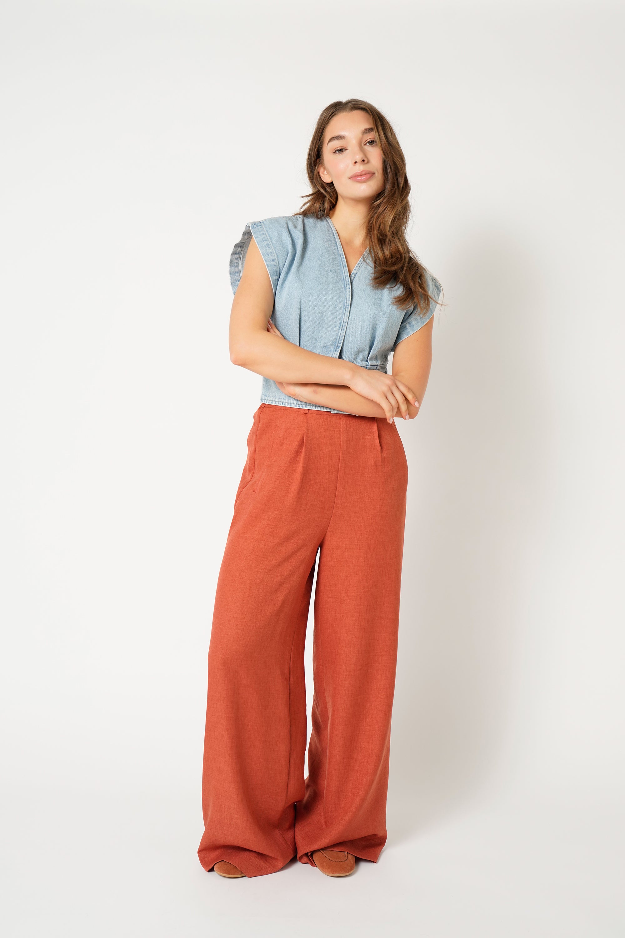 Pfeiffer Denim Top - Light Snow Wash Blue