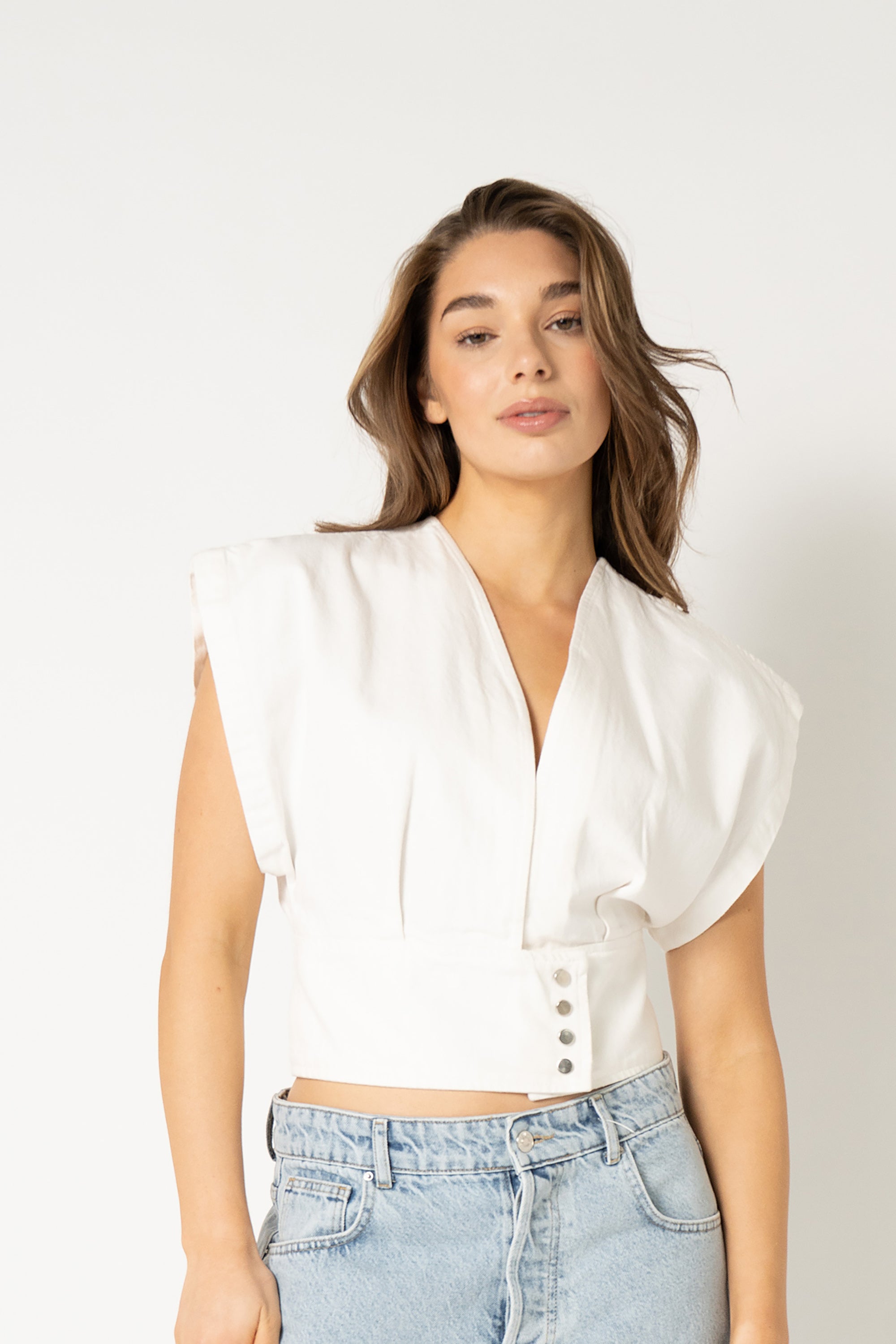 Pfeiffer Denim Top - White