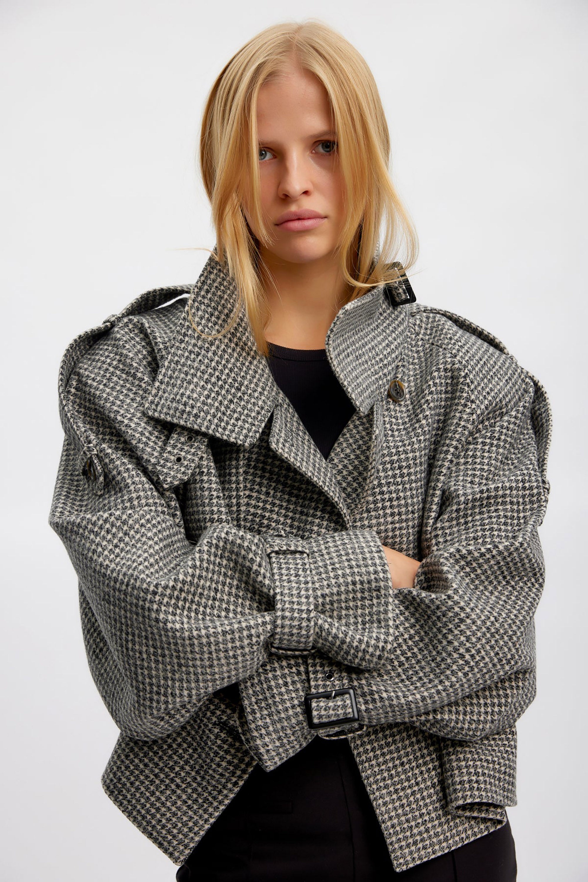 Avic Jacket - Black / White Houndstooth