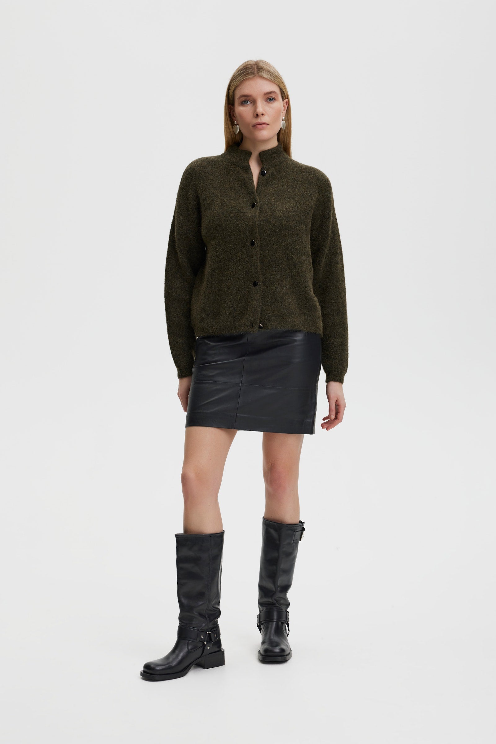 Char Leather Mini Skirt - Black - RUM Amsterdam