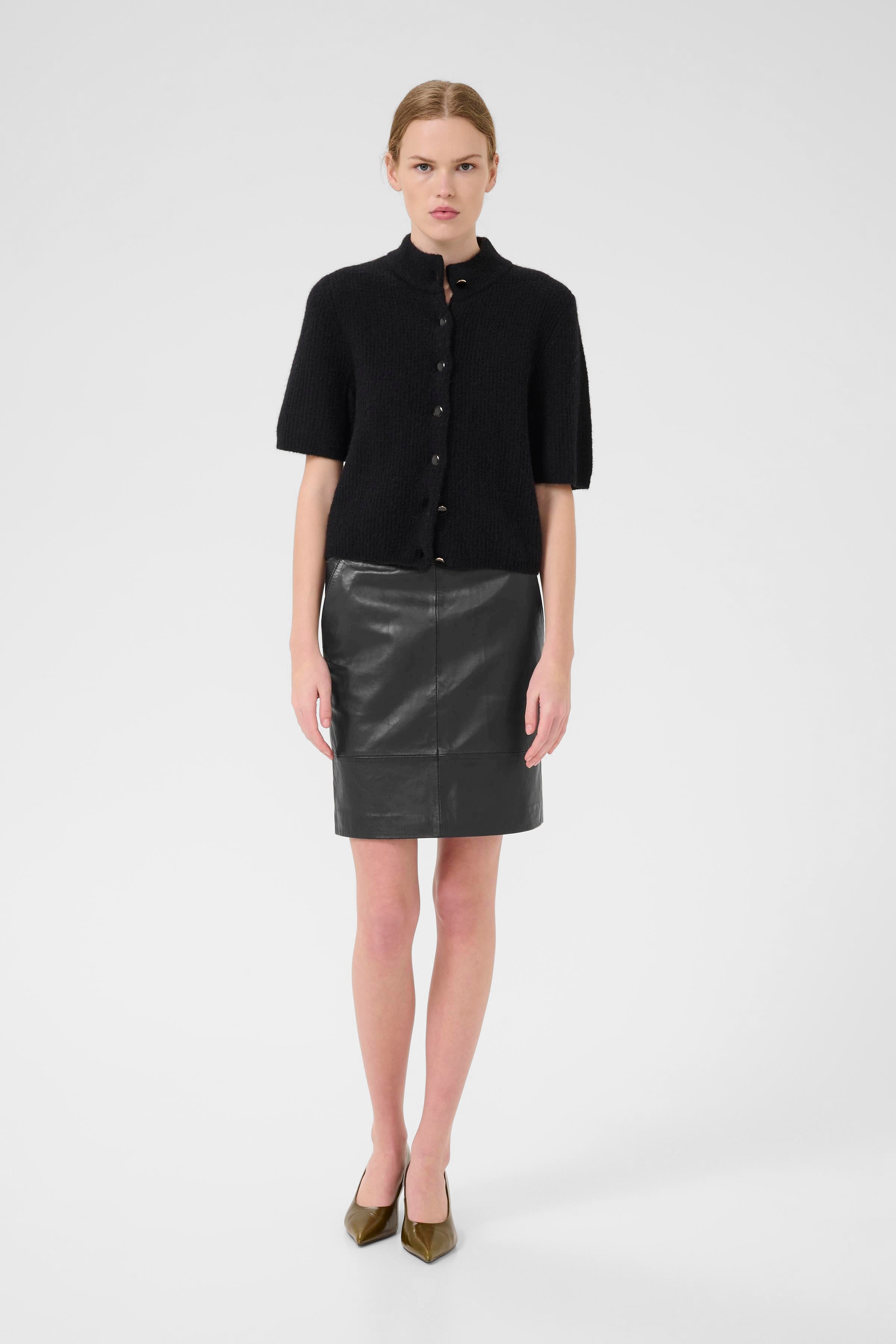 Char Leather Mini Skirt - Black - RUM Amsterdam