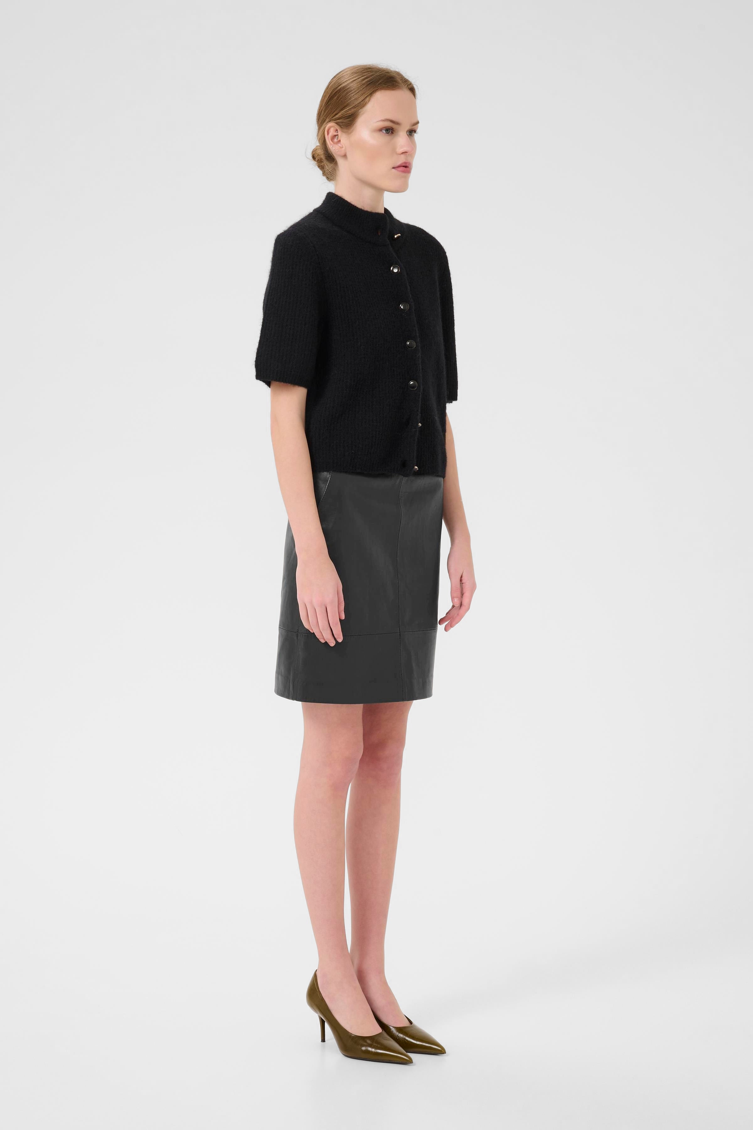 Char Leather Mini Skirt - Black - RUM Amsterdam