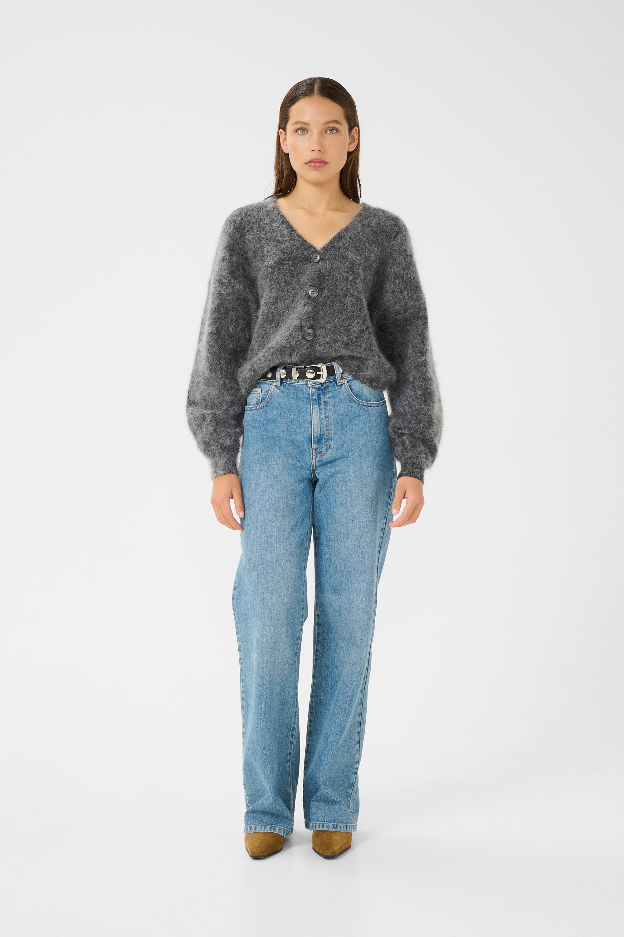 Debbie Cardigan - Charcoal Melange