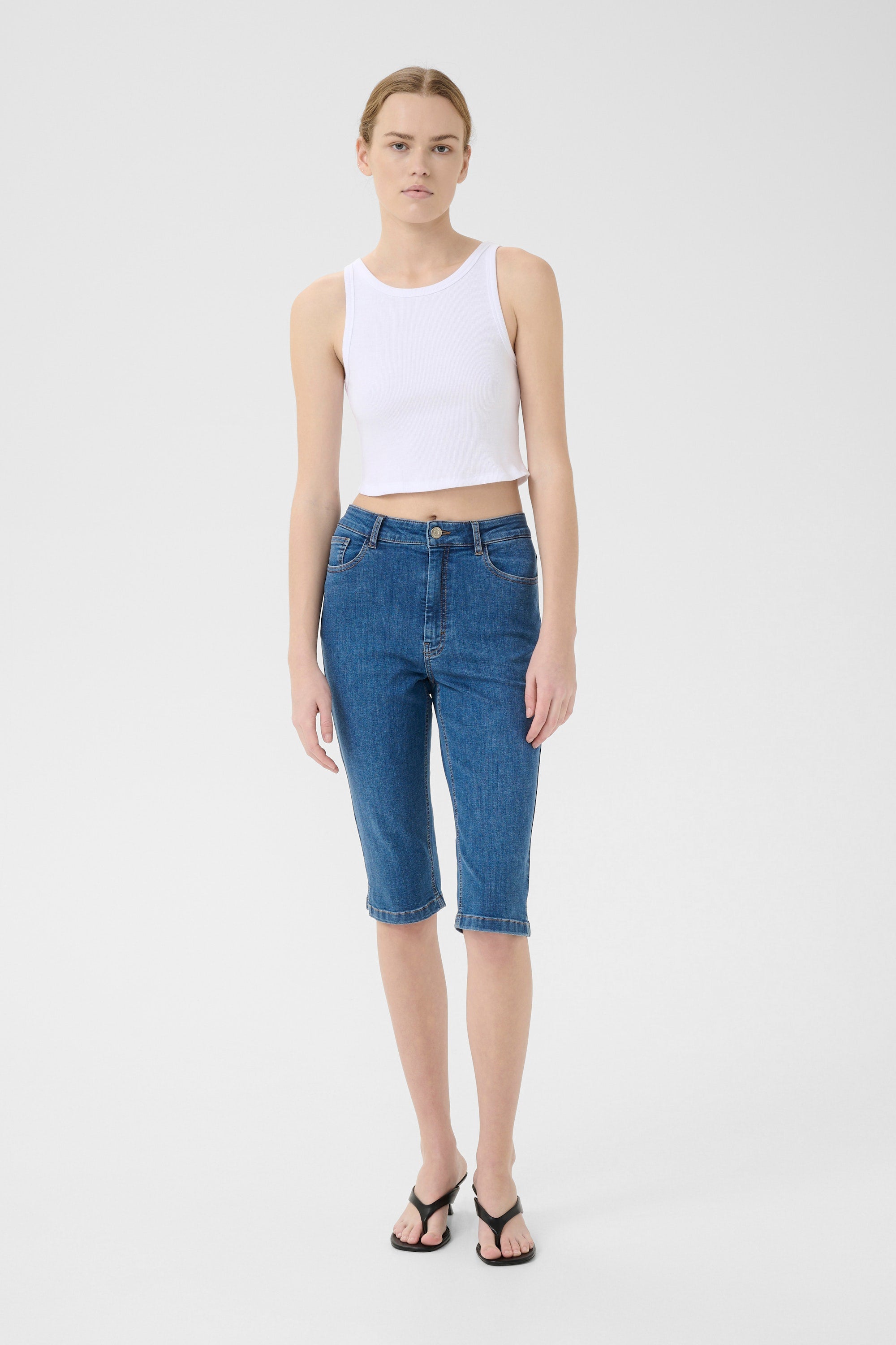 Drew Cropped Top - Bright White - RUM Amsterdam