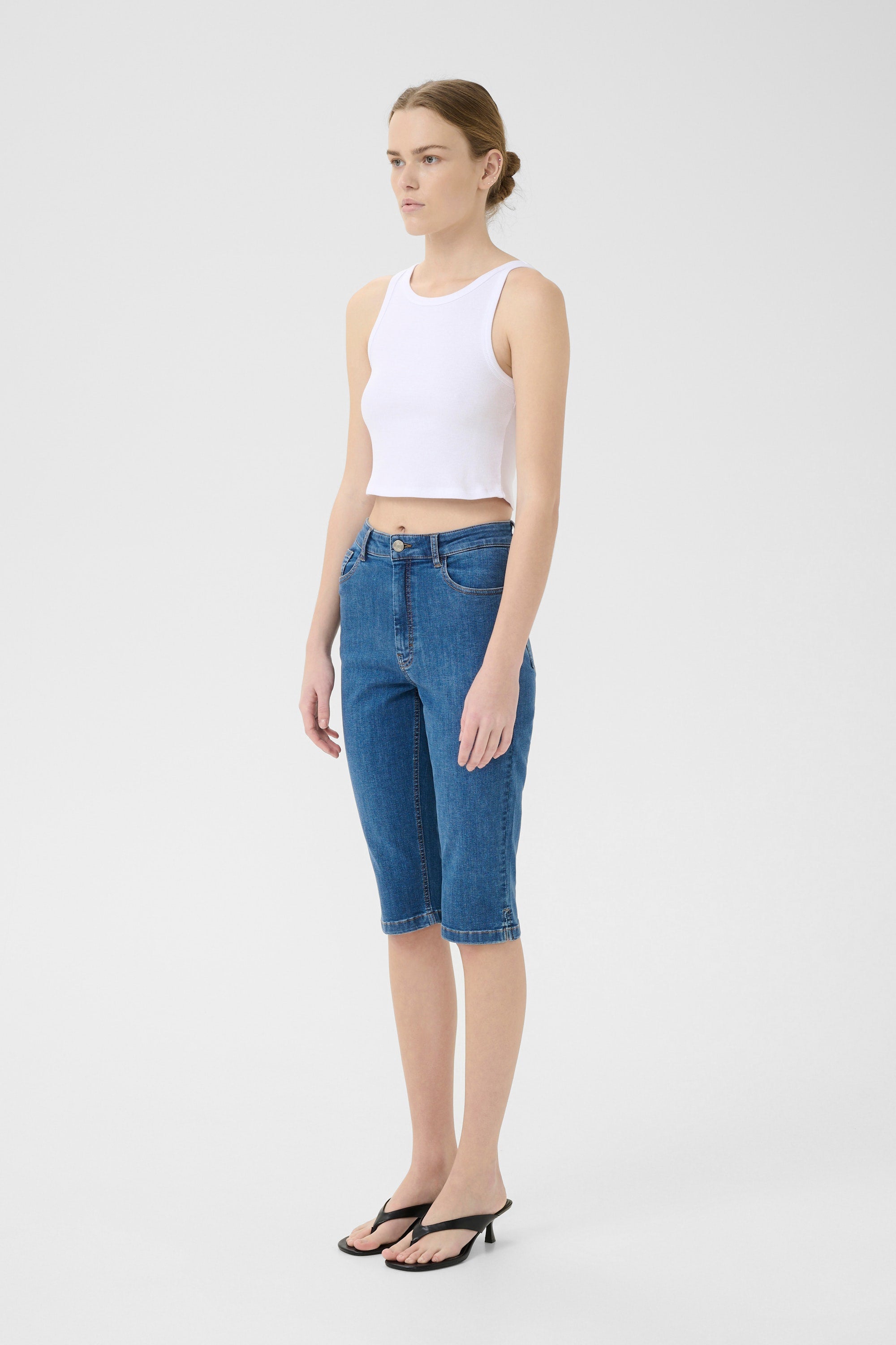 Drew Cropped Top - Bright White - RUM Amsterdam