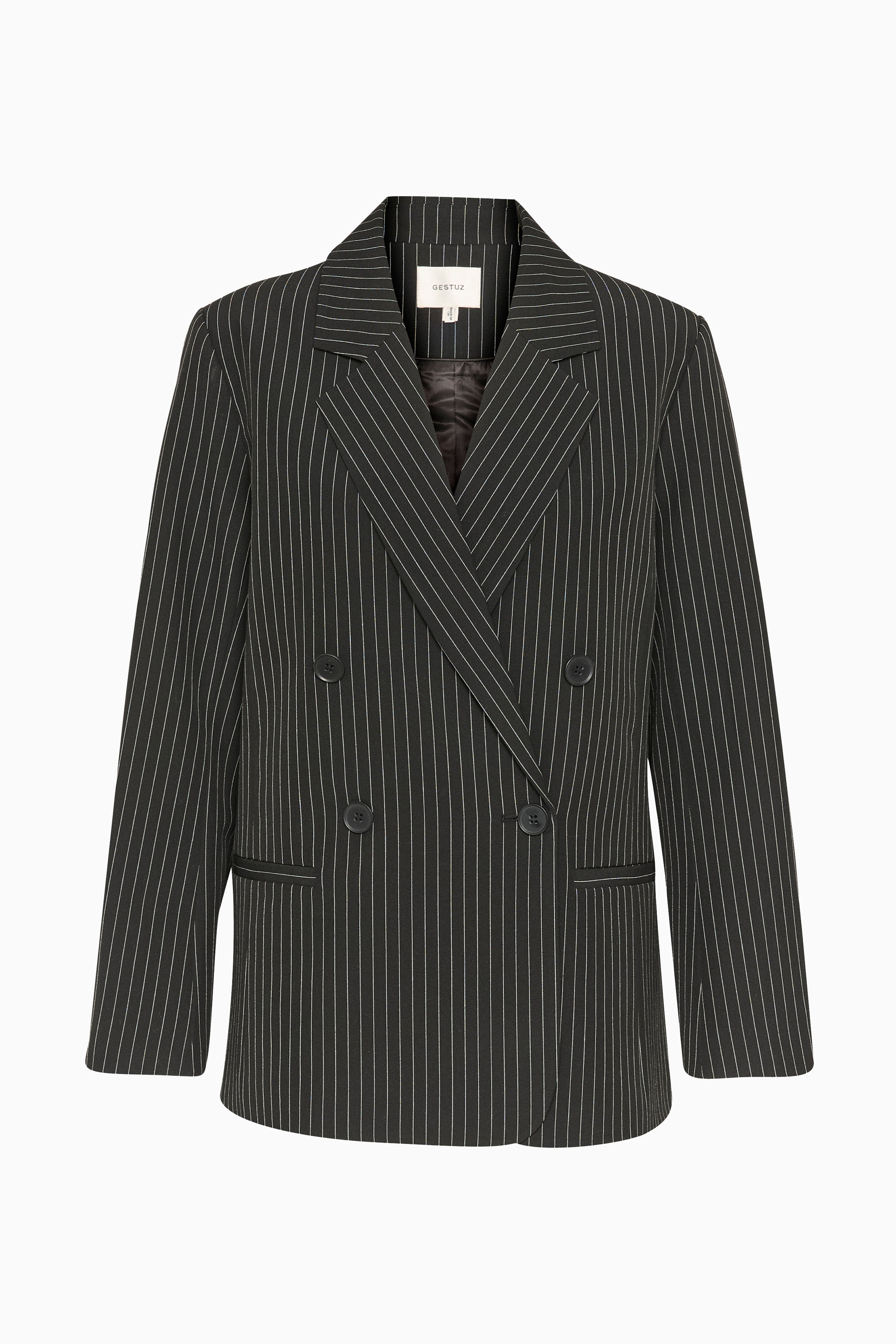 Joelle Pinstripe Blazer - Black