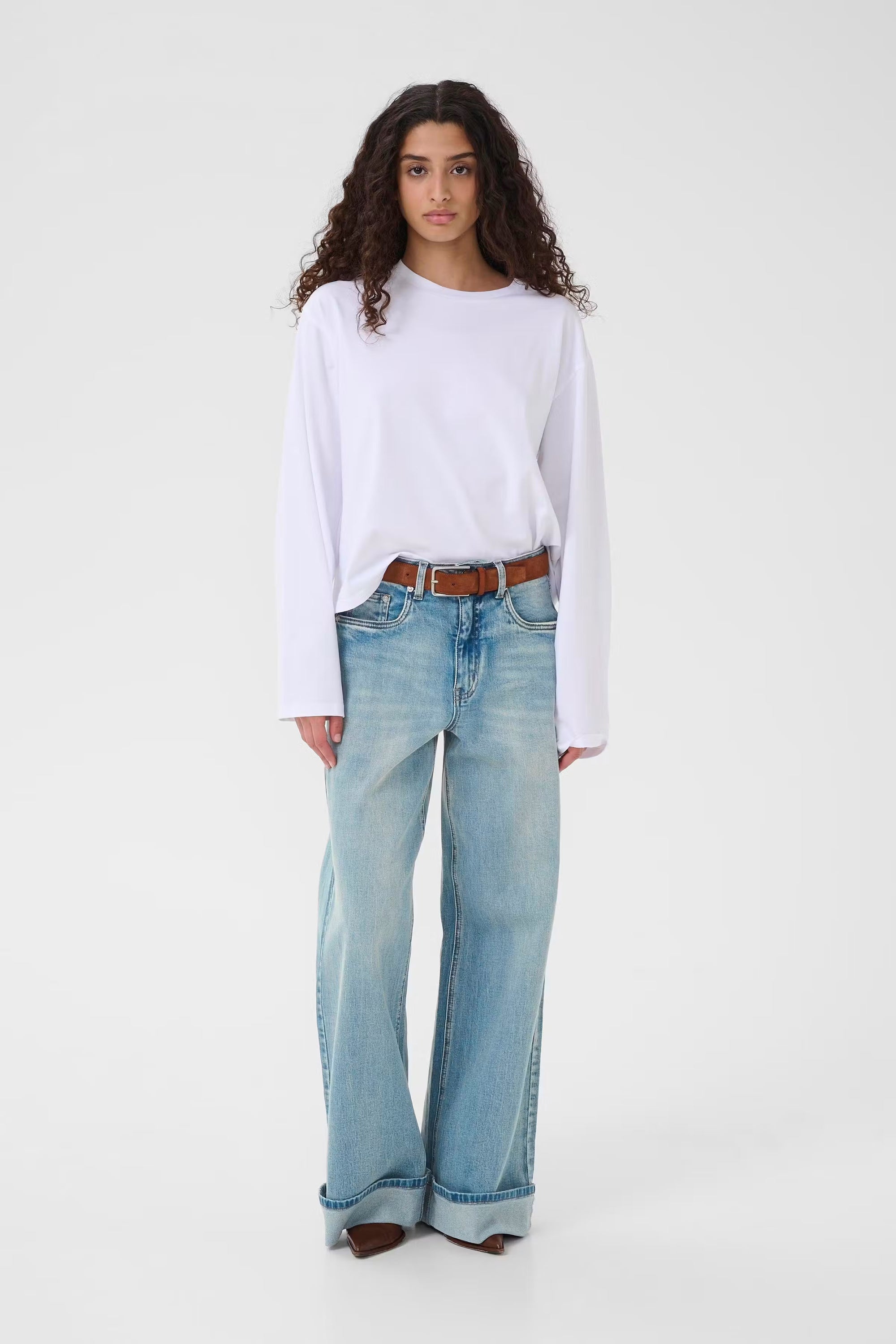 Sara Wide Jeans - Washed Blue