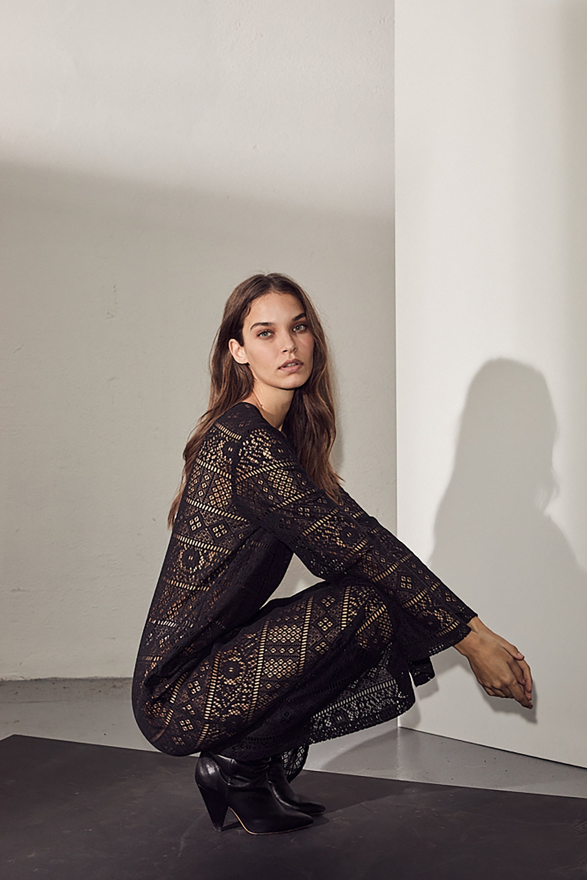 Utopia Lace LS Buckle Dress - Black - RUM Amsterdam
