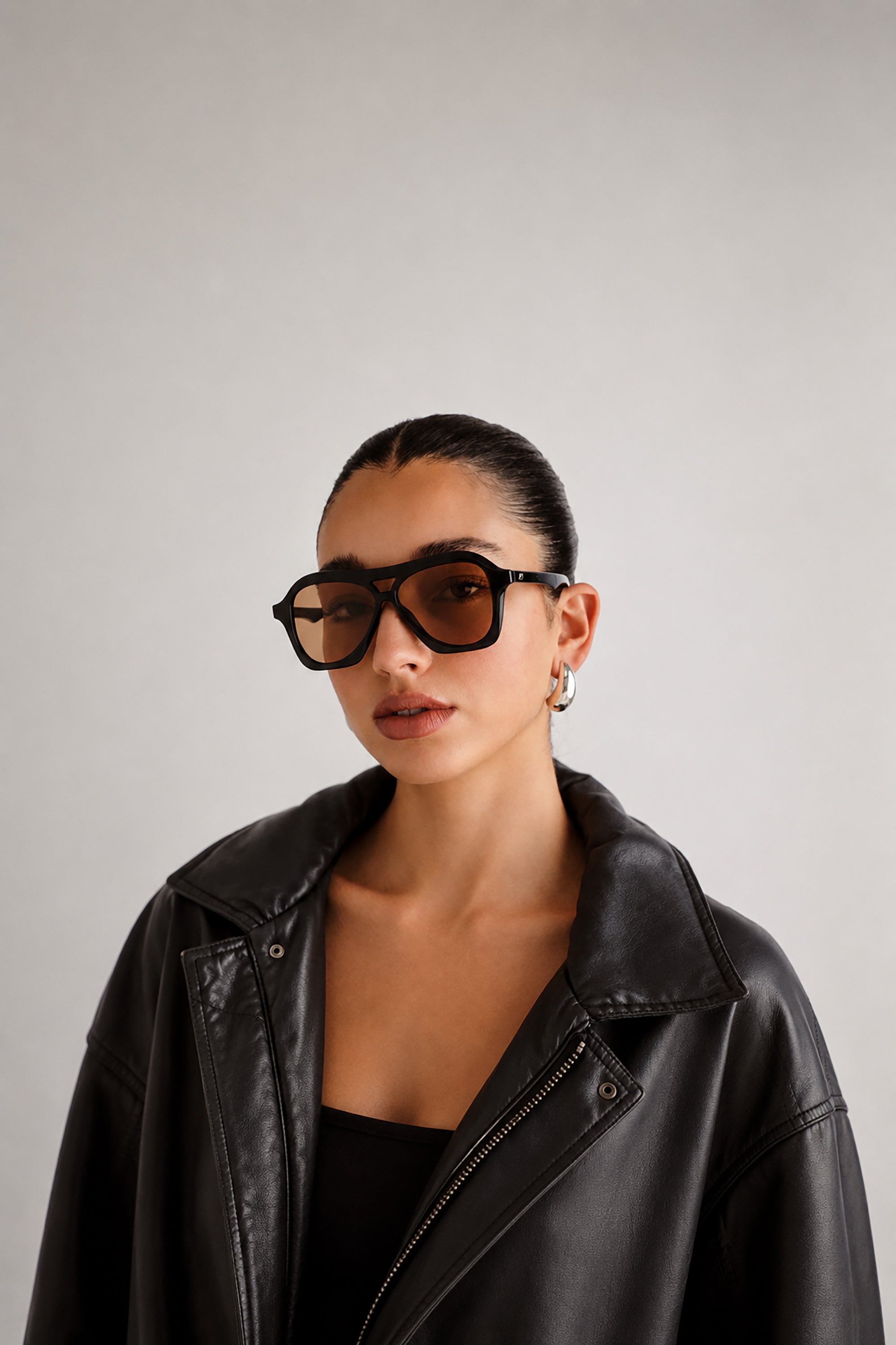 Drizzle Sunglasses - Black w/ Light Brown Mono