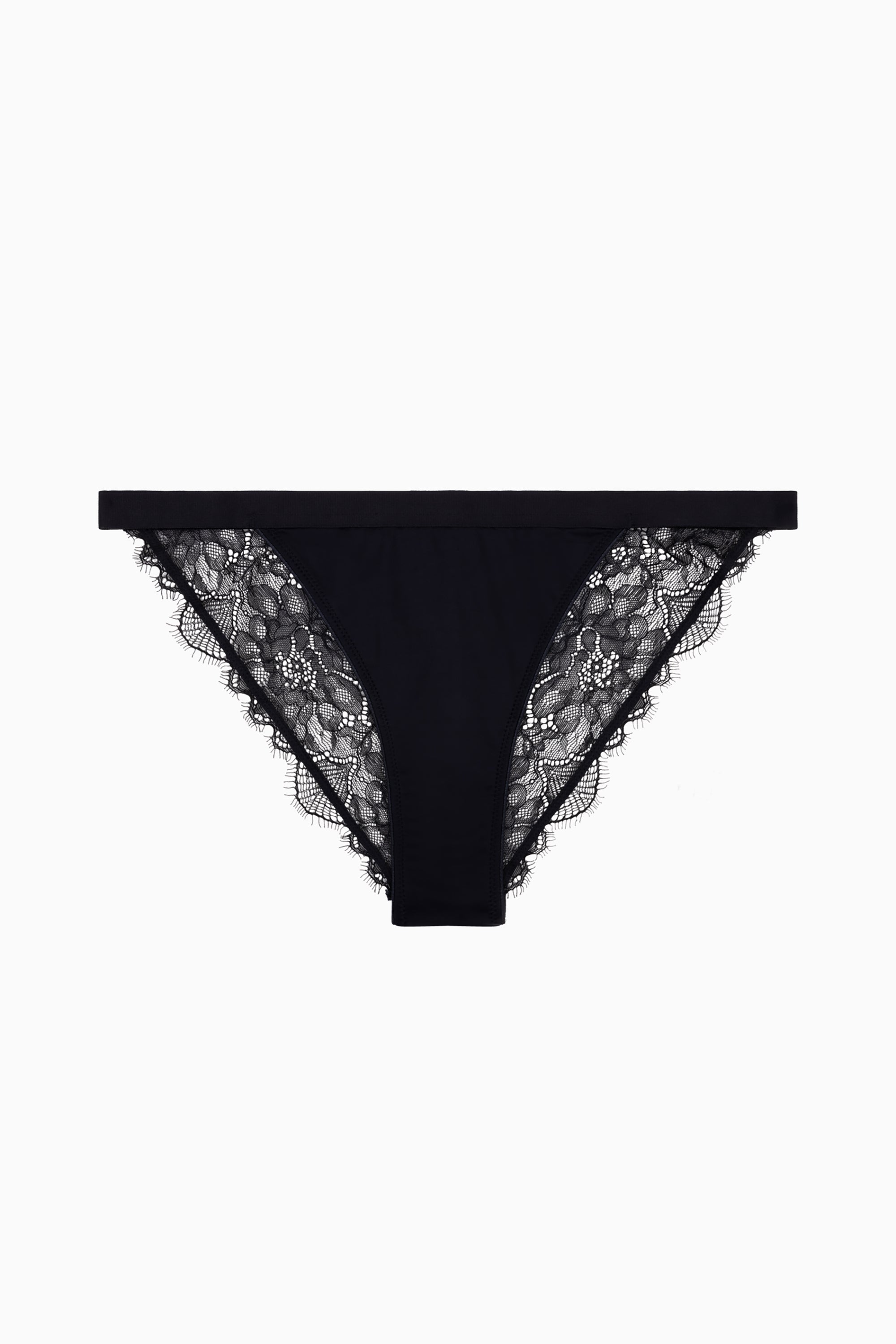 Wild Rose Comfortable Lace Briefs - Black