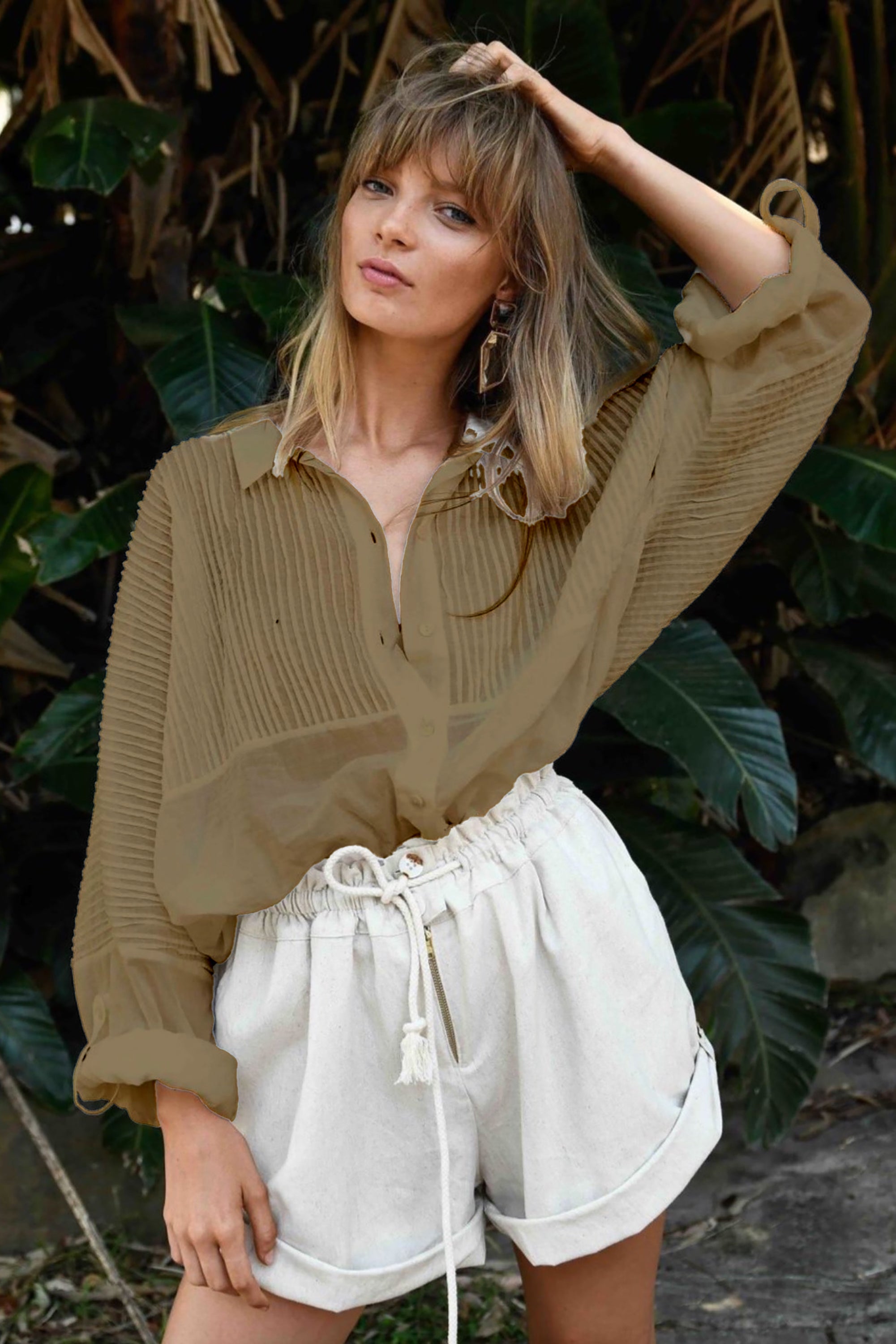 Biarritz Oversized Shirt - Khaki - RUM Amsterdam
