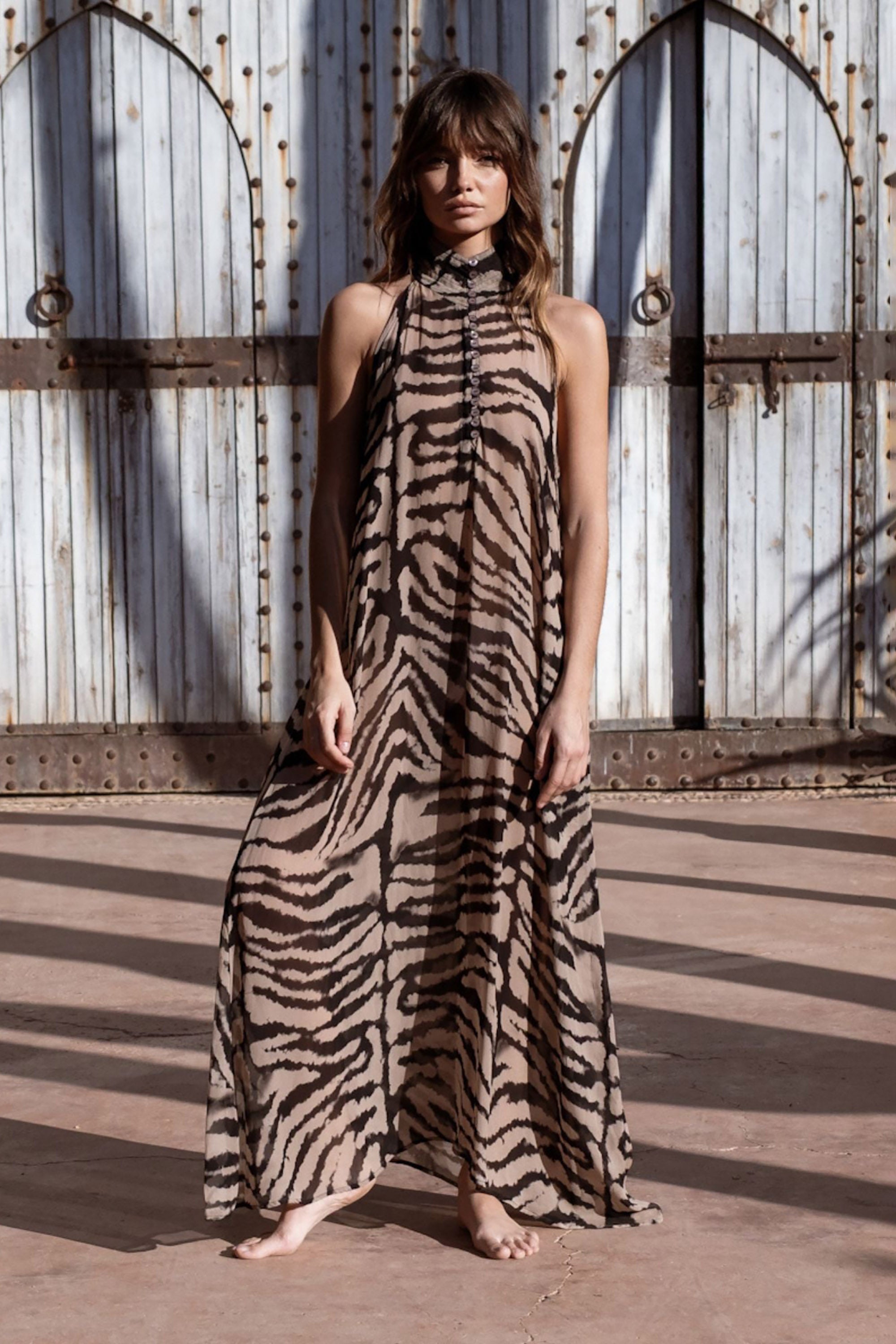 Mozambique Dress - Safari Sesame