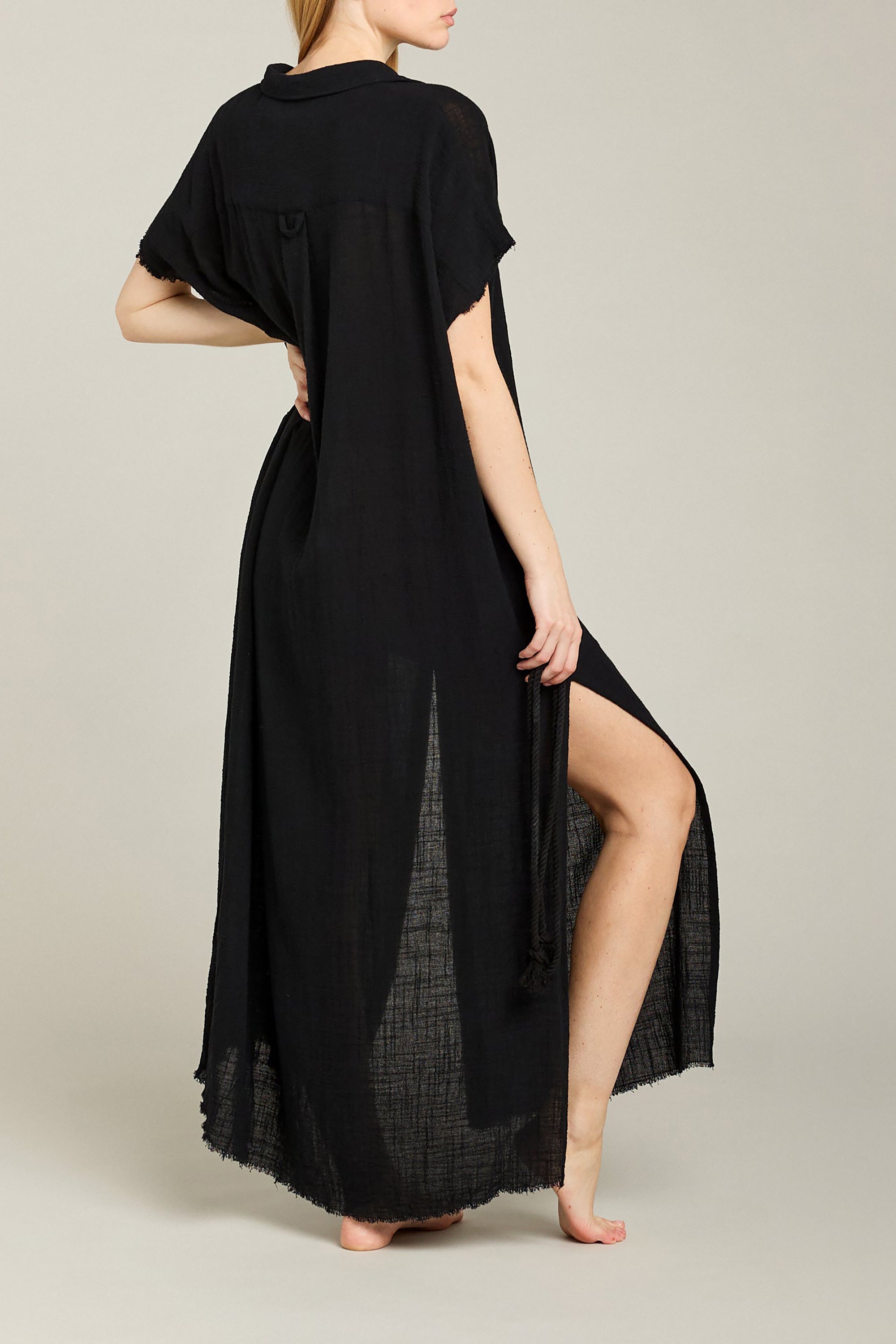 Mykonos Long Shirt Dress - Black - RUM Amsterdam