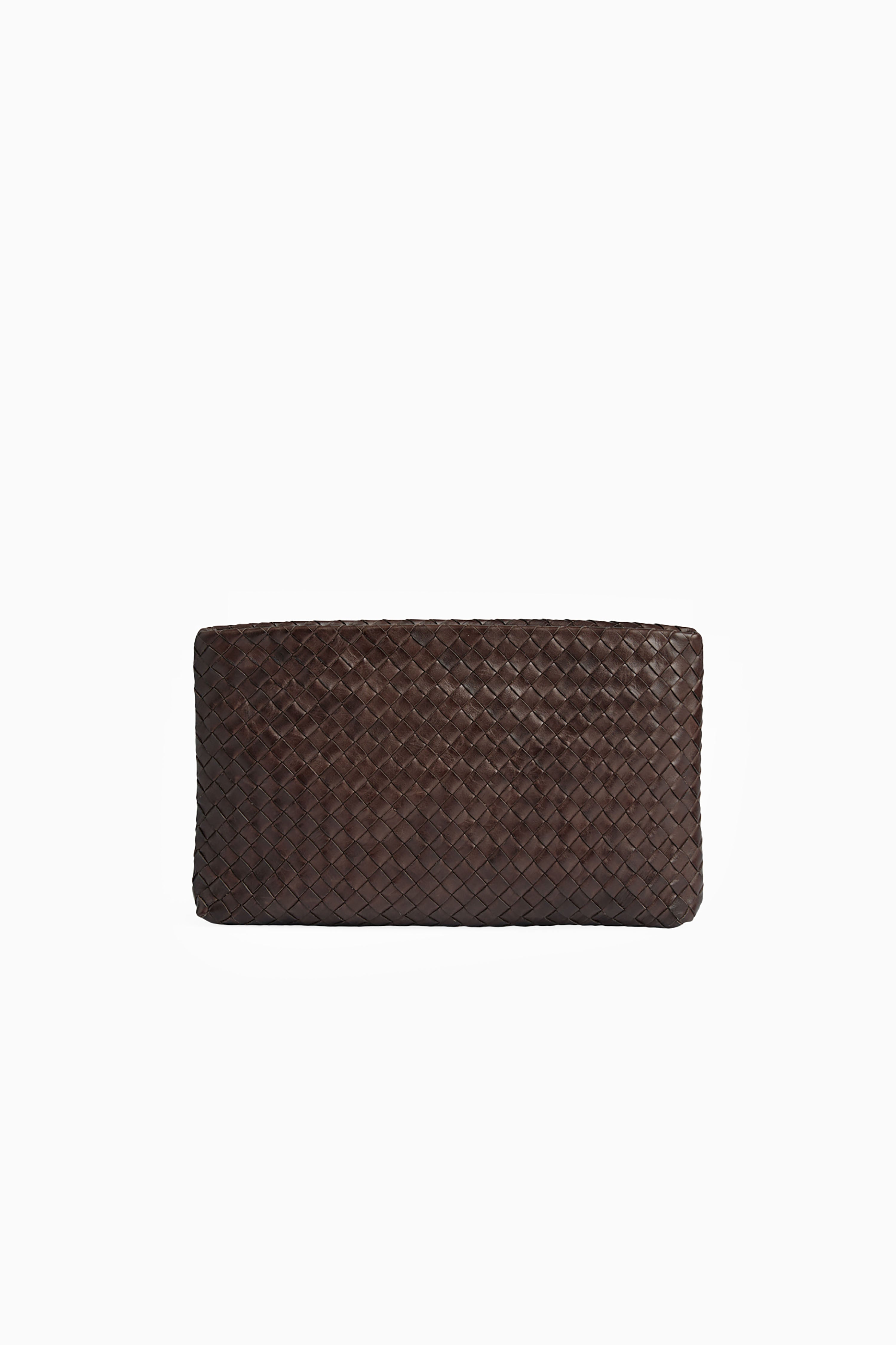 Ila Clutch - Weave Dark Brown