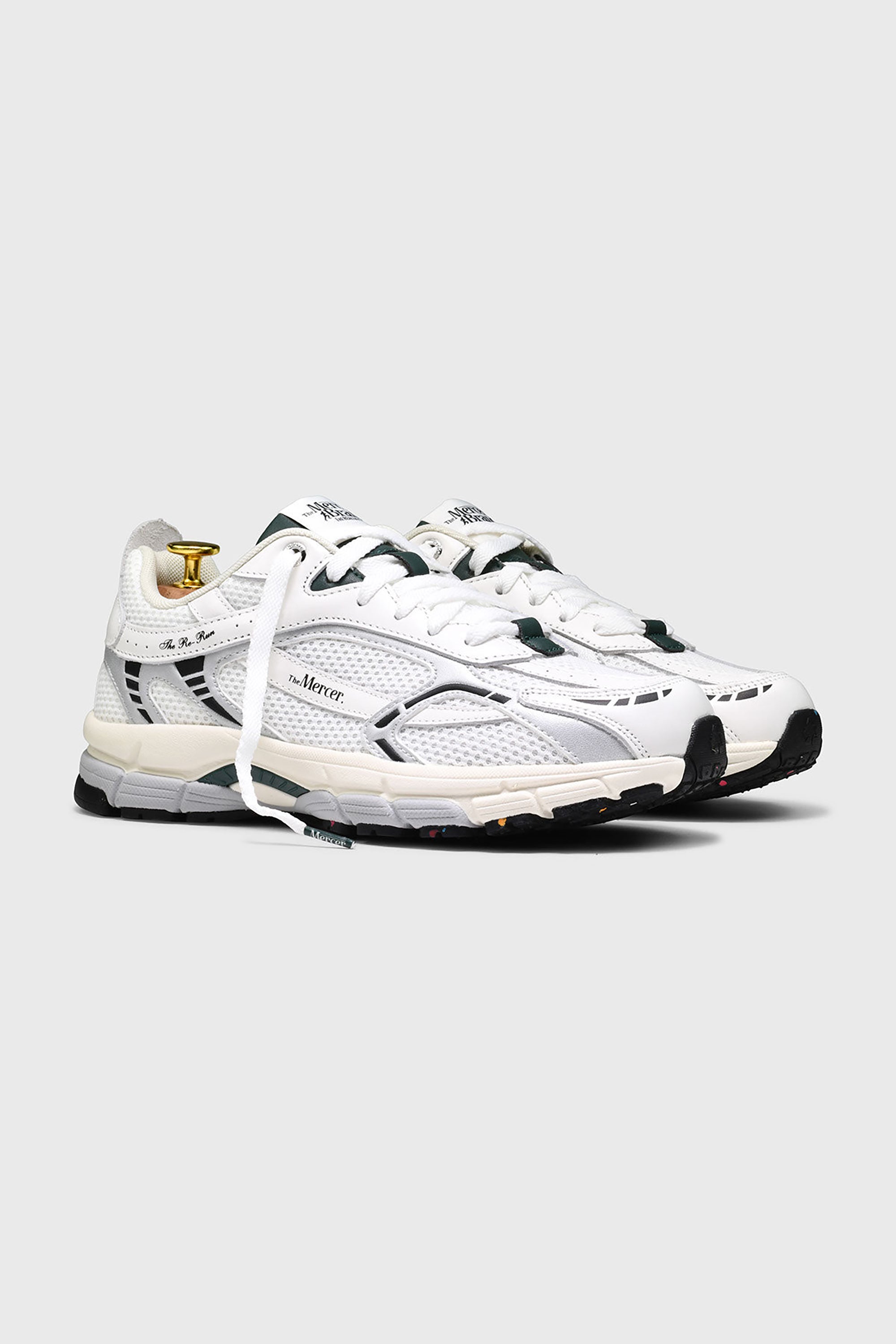The Re-Run White Silver Sneakers - White / Green