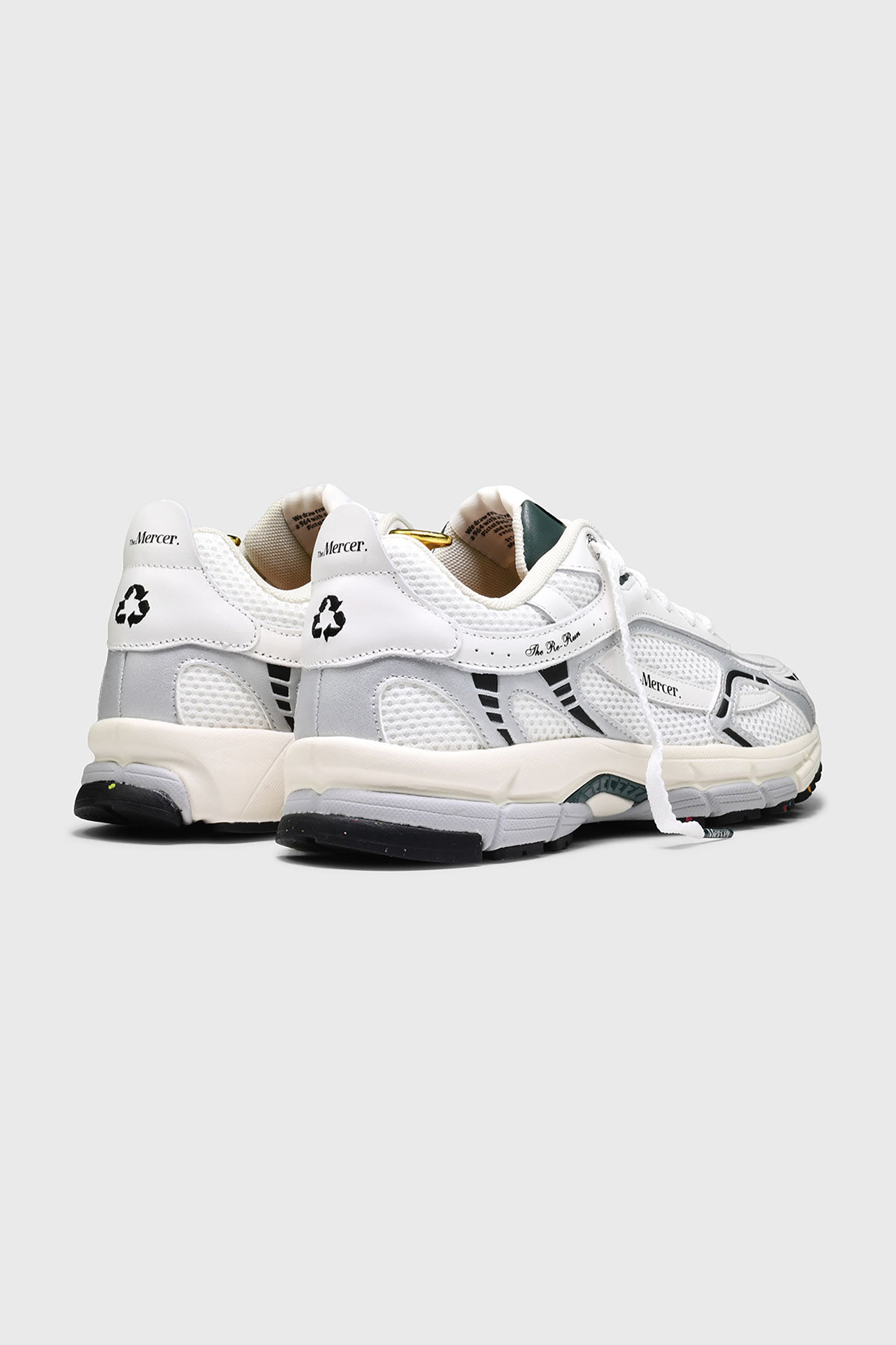 The Re-Run White Silver Sneakers - White / Green