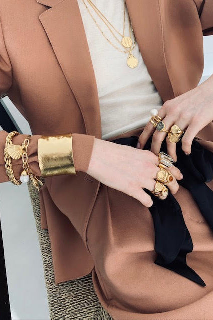 Chemaine Ring - Gold with Agate - RUM Amsterdam