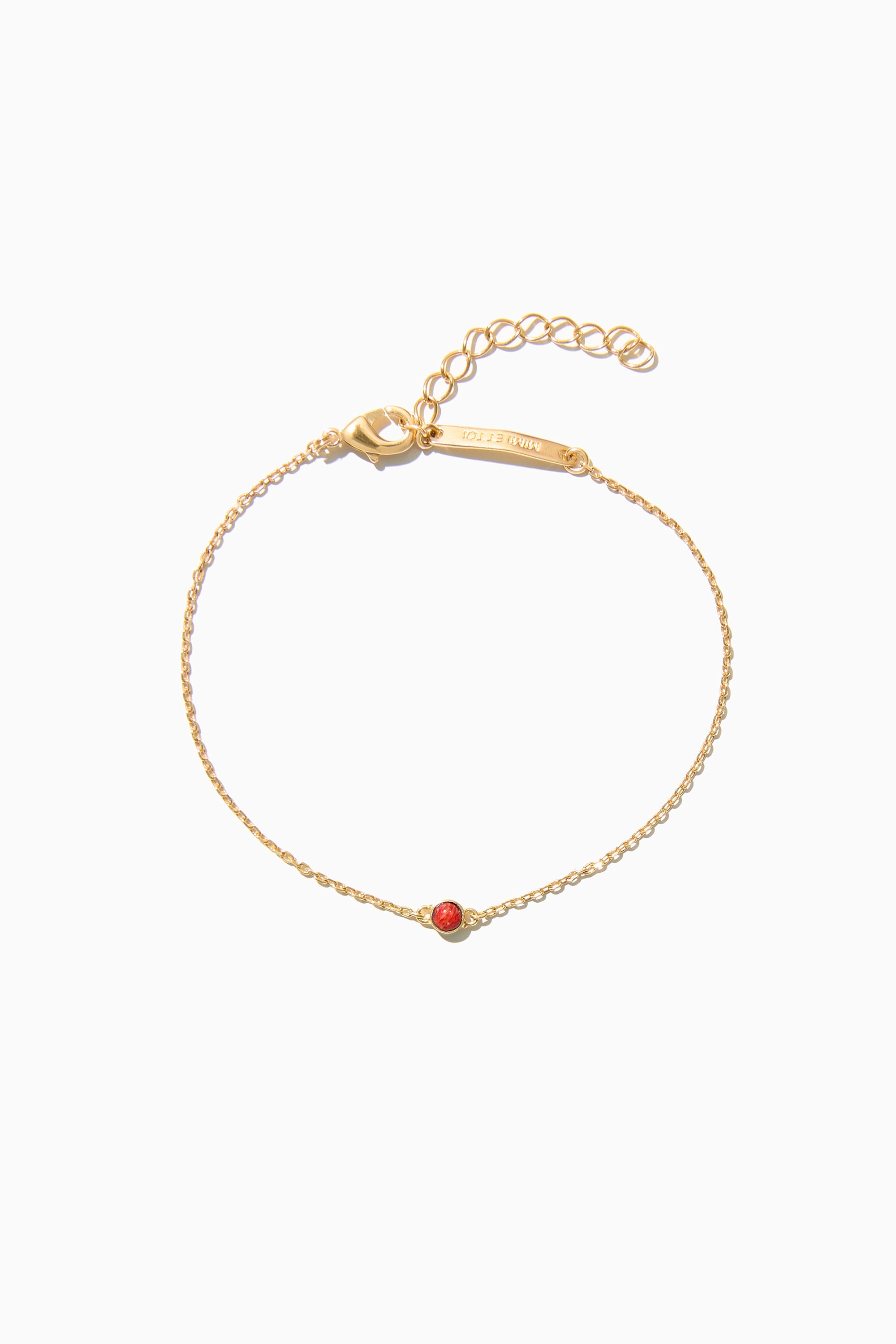 Clay Bracelet - Gold With Coral