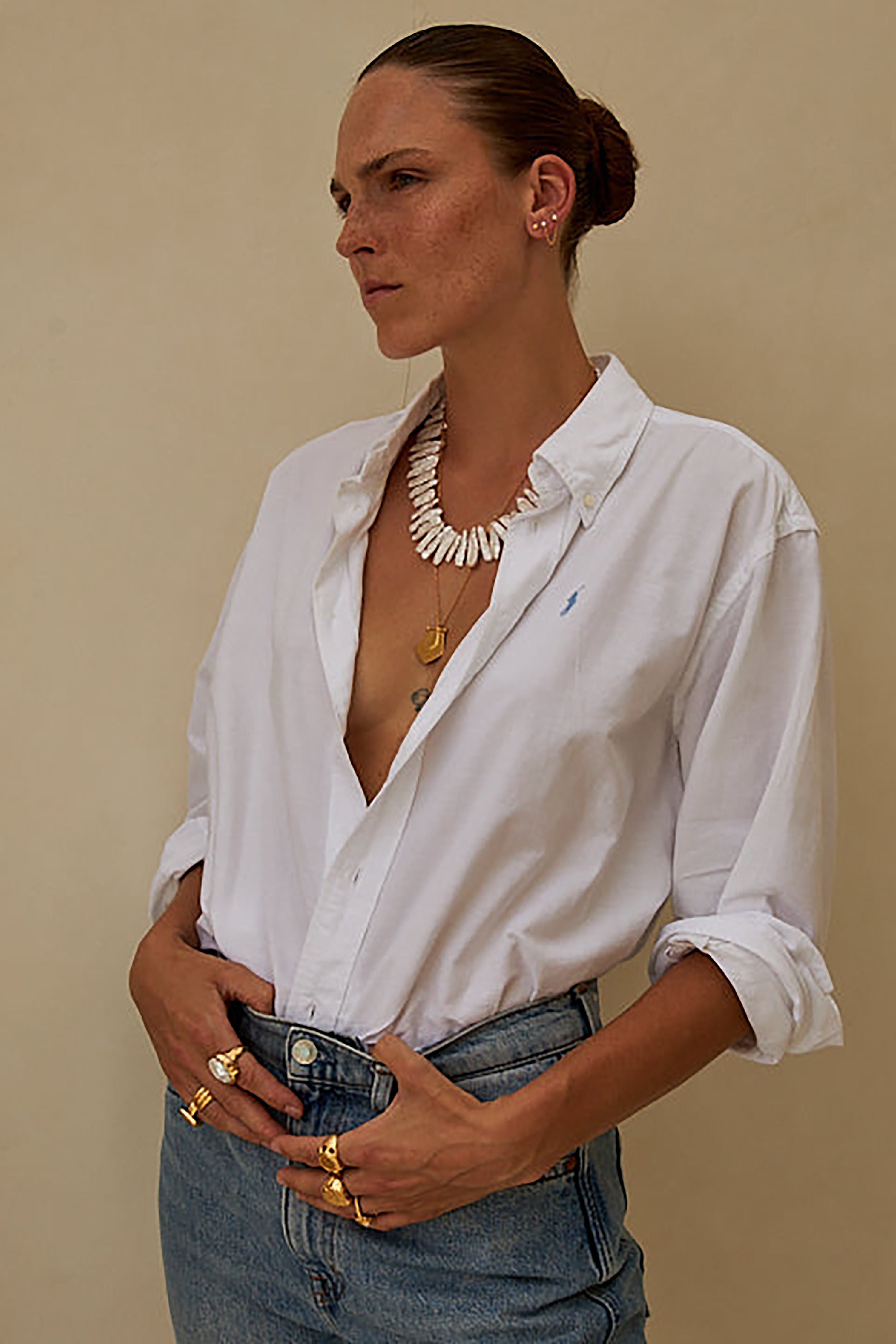 Meris Earrings - Gold with Pearls - RUM Amsterdam