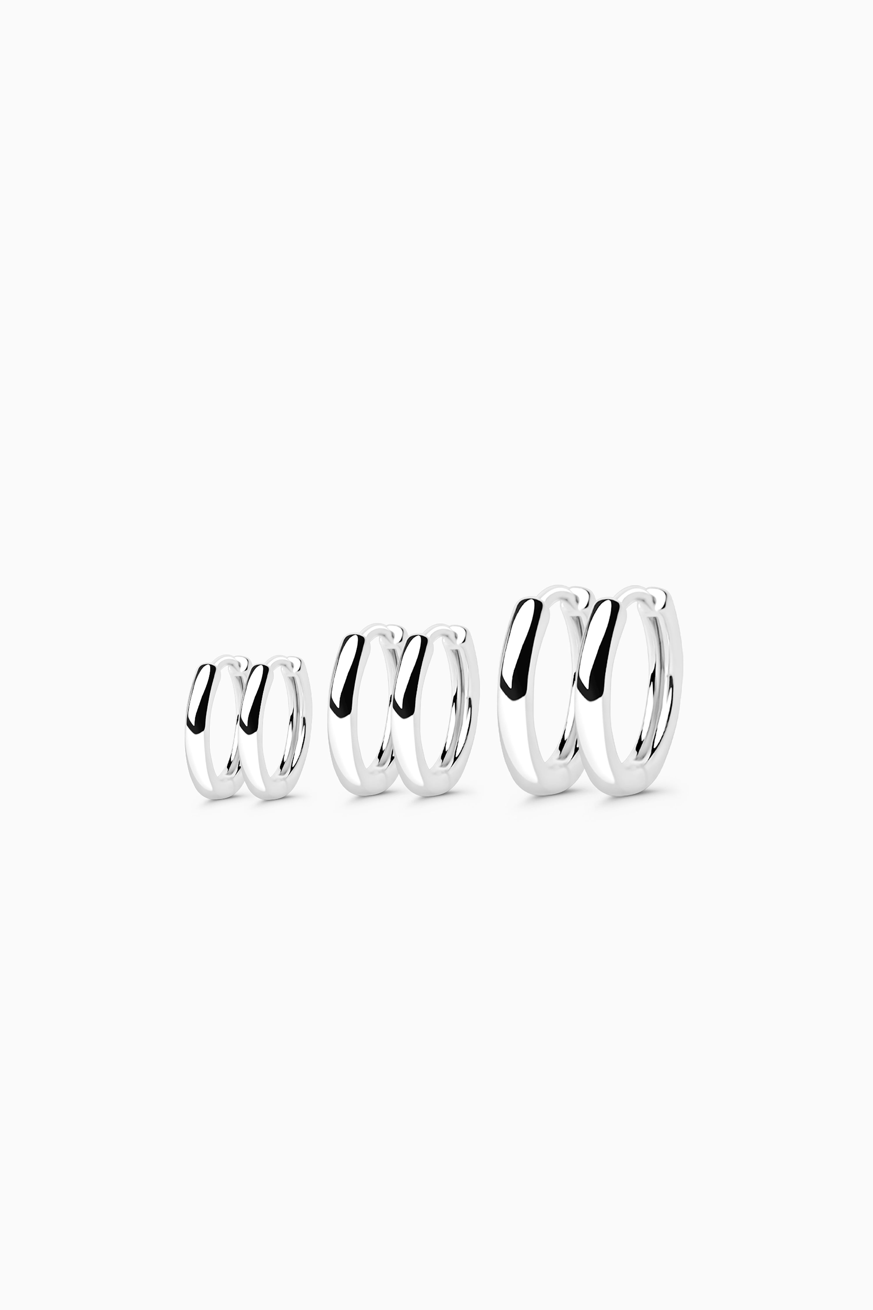 3-Pack Basic Hoops - Silver