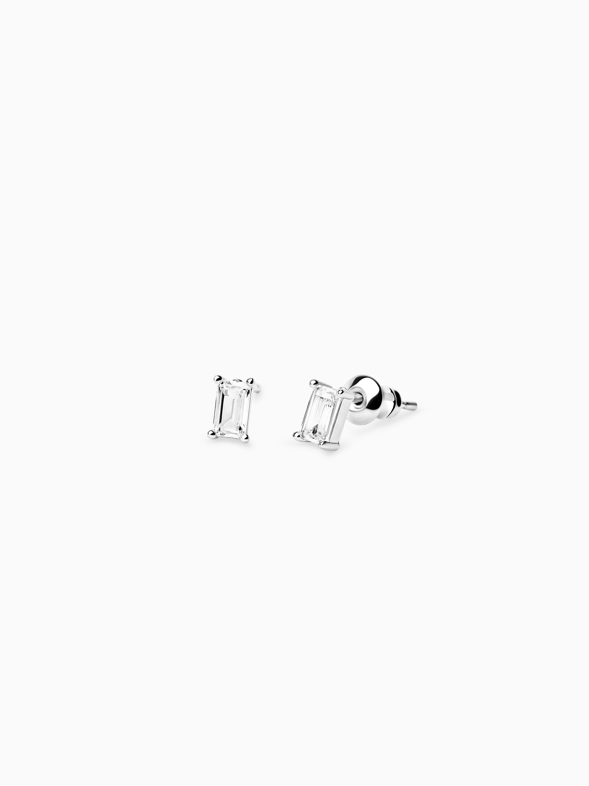 Baguette Studs - Silver