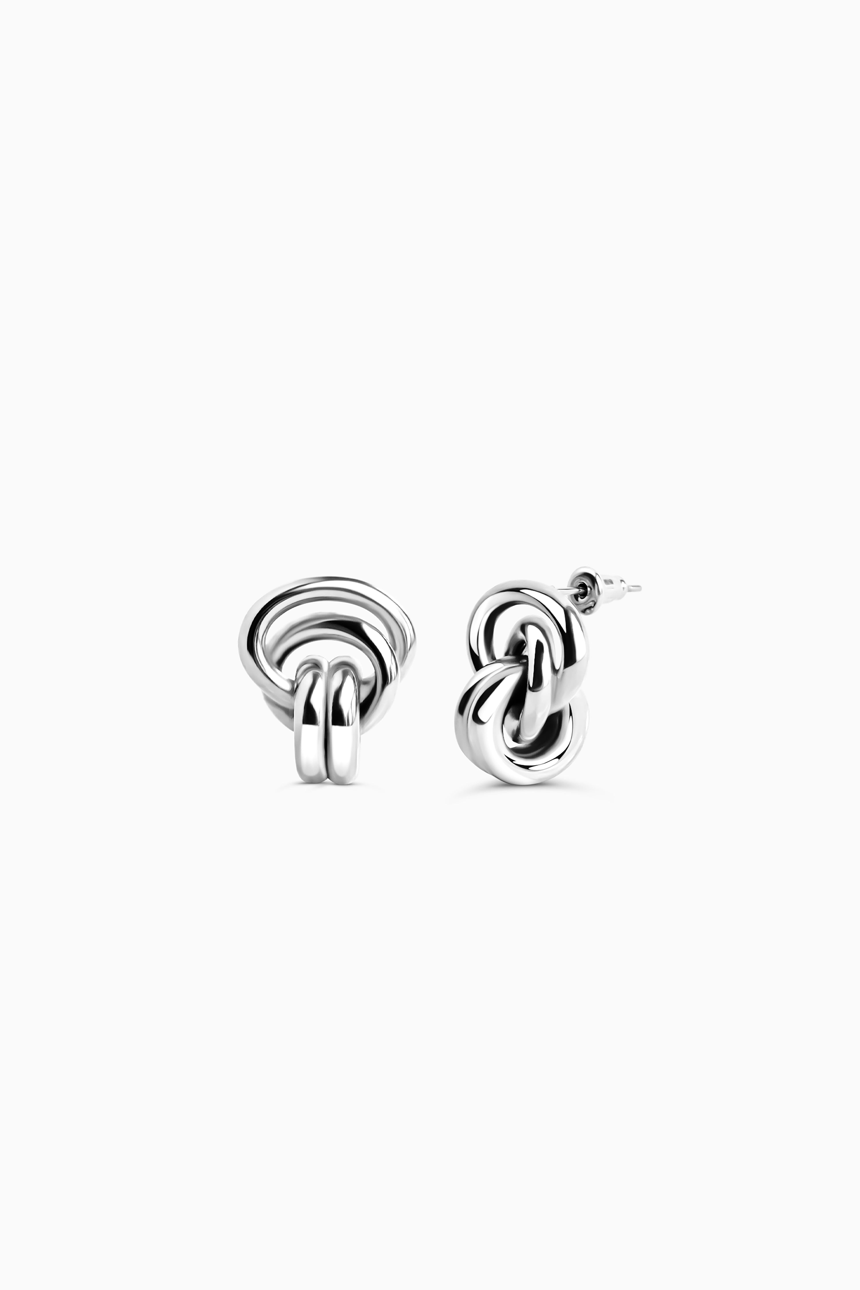 Double Knot Earrings - Silver