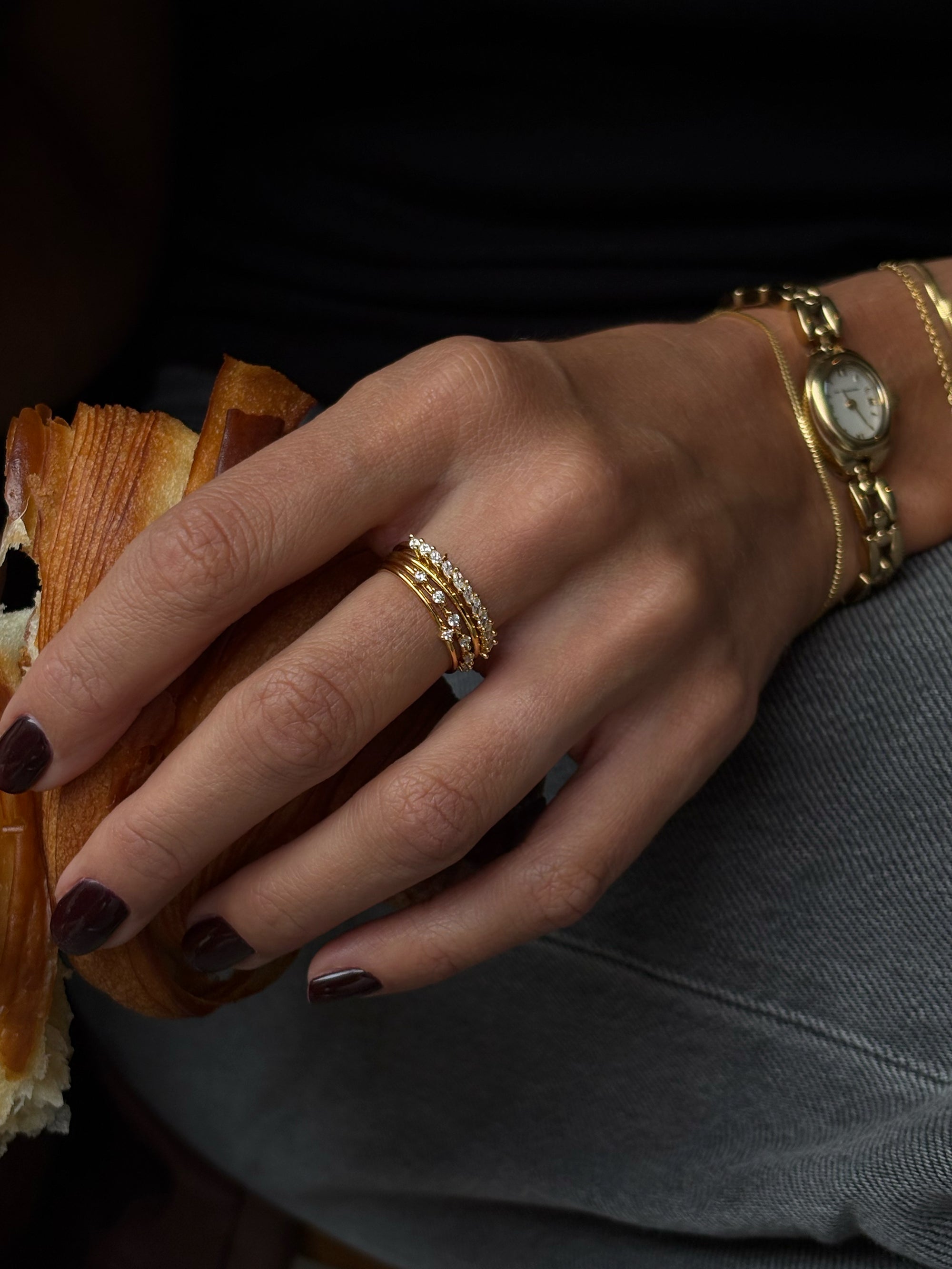 Marquise Stacker Ring - Gold