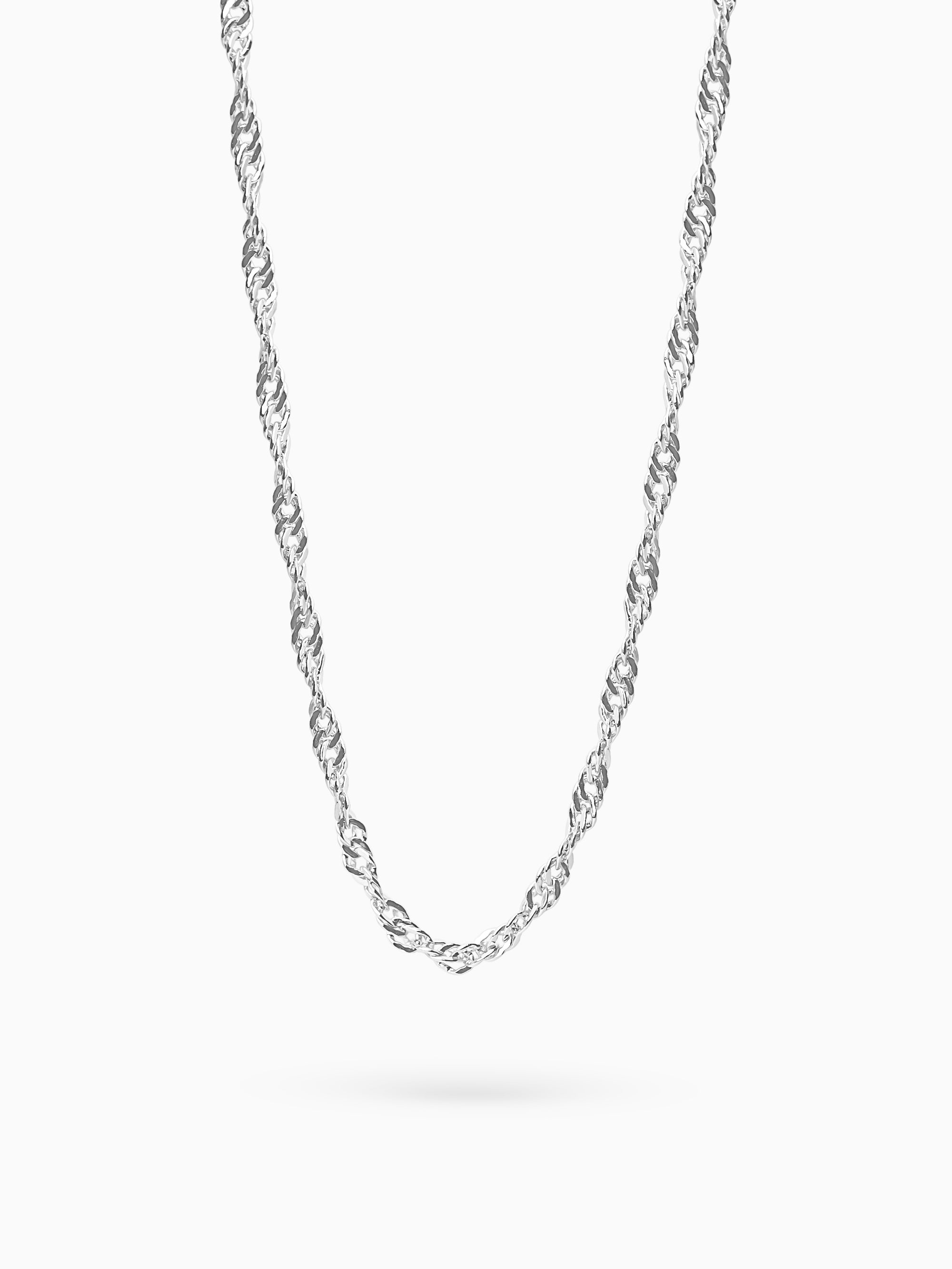 Twisted Rope Necklace - Silver
