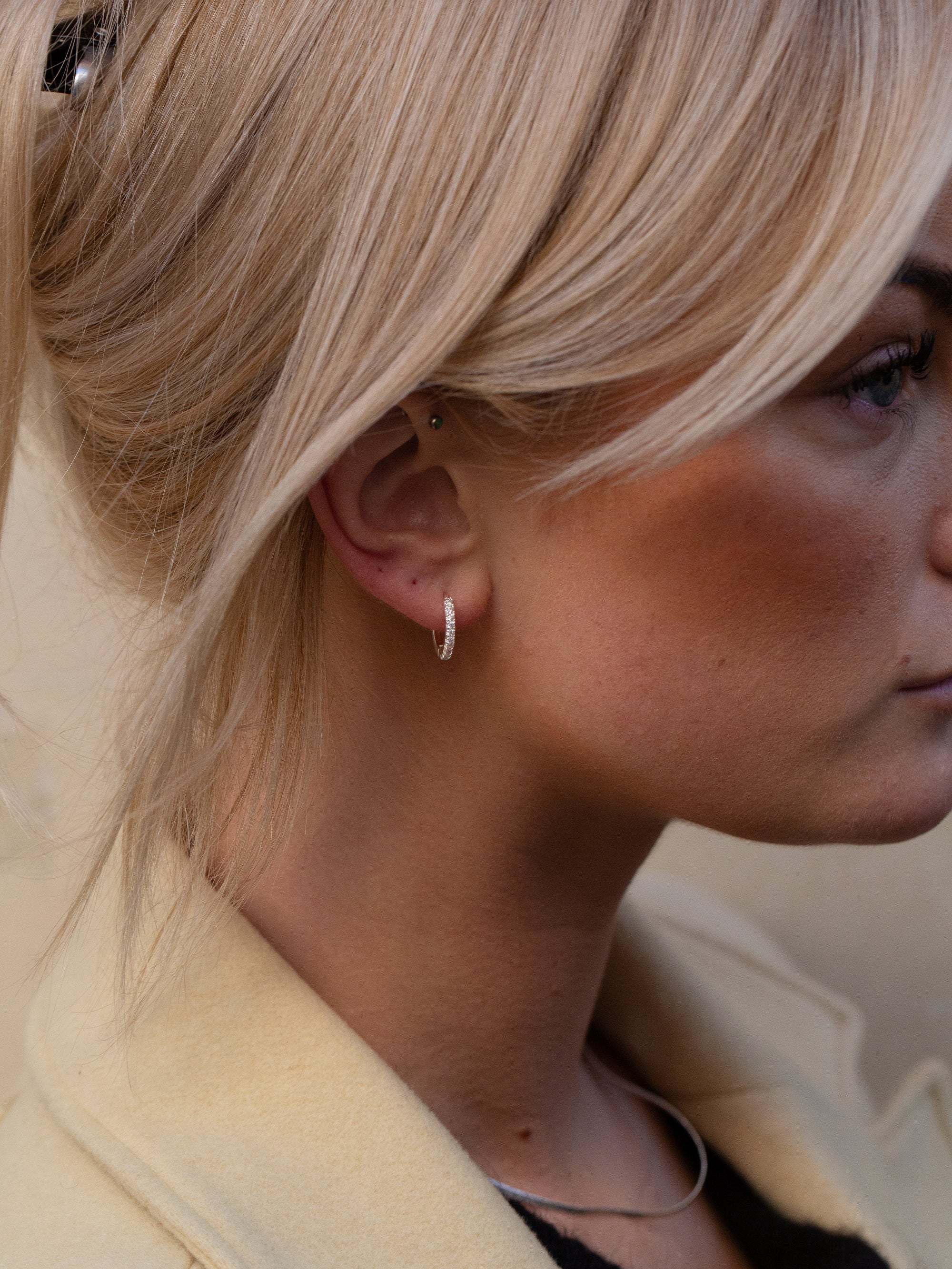 Zirconia Hoops - Silver (15 mm)